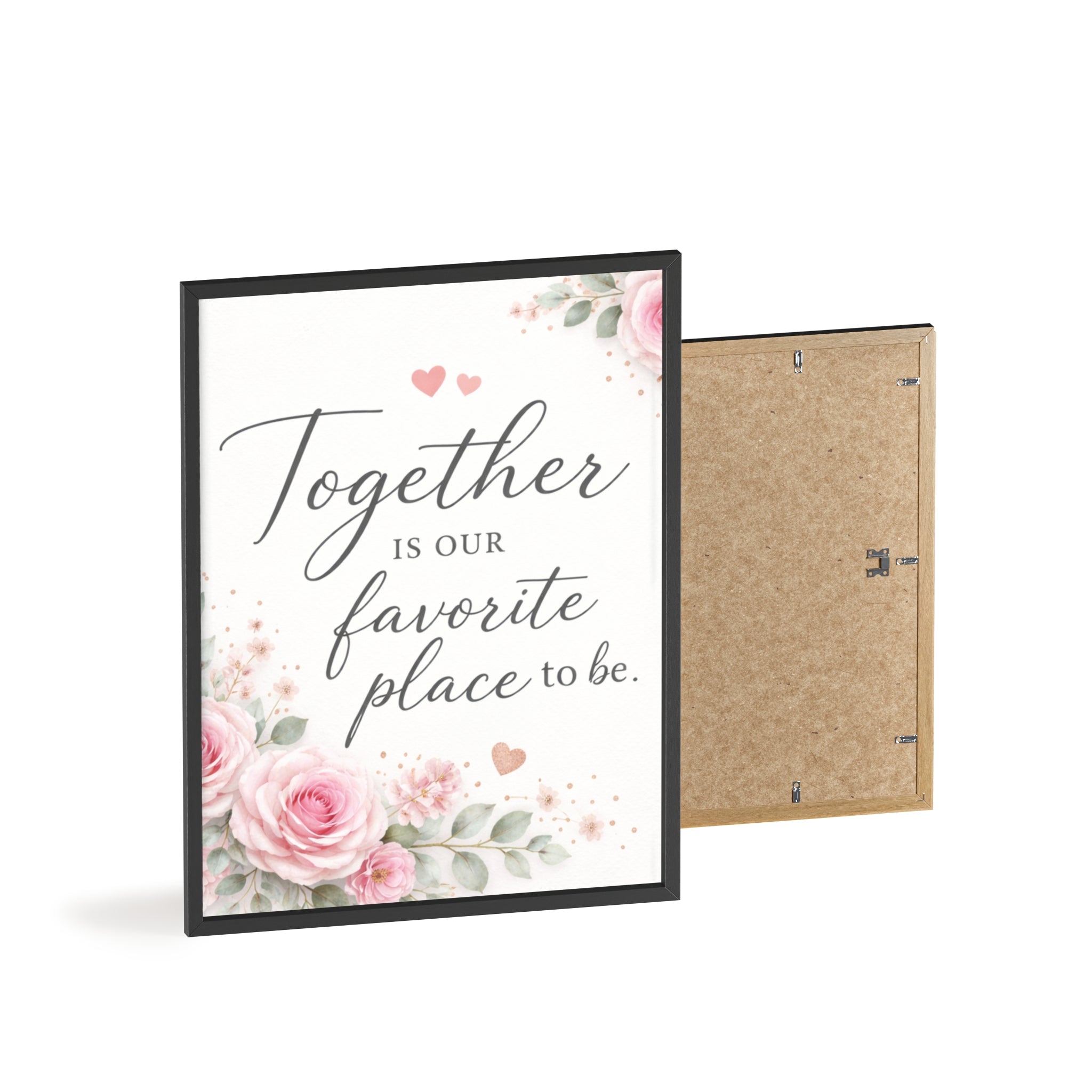 Together Is Our Favorite Place To Be Framed Floral Wall Art