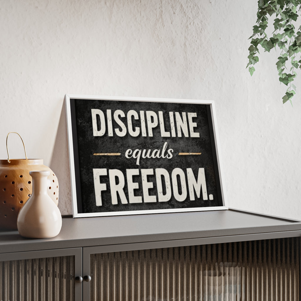 Discipline Equals Freedom Framed Poster