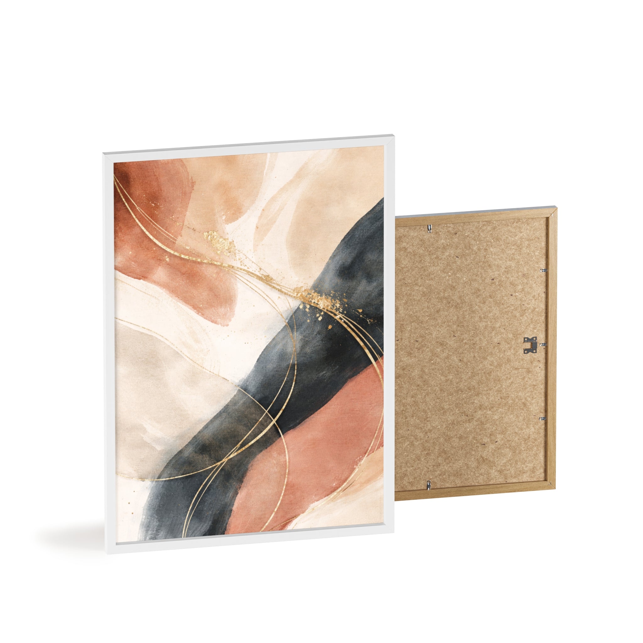 Abstract Gold Arc Framed Poster Modern Watercolor Wall Art