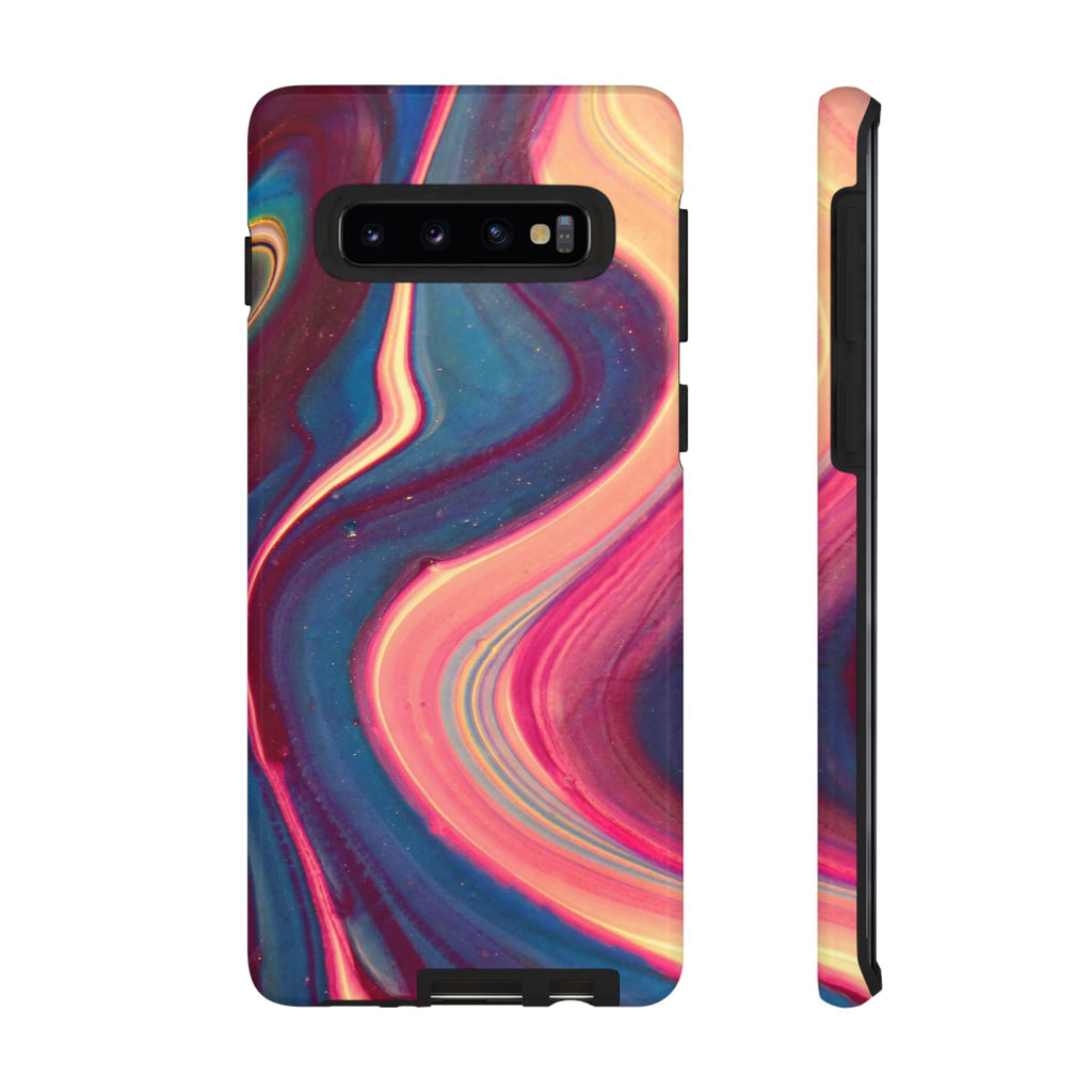 Colorful Wavy Marble Swirl Protective Phone Case