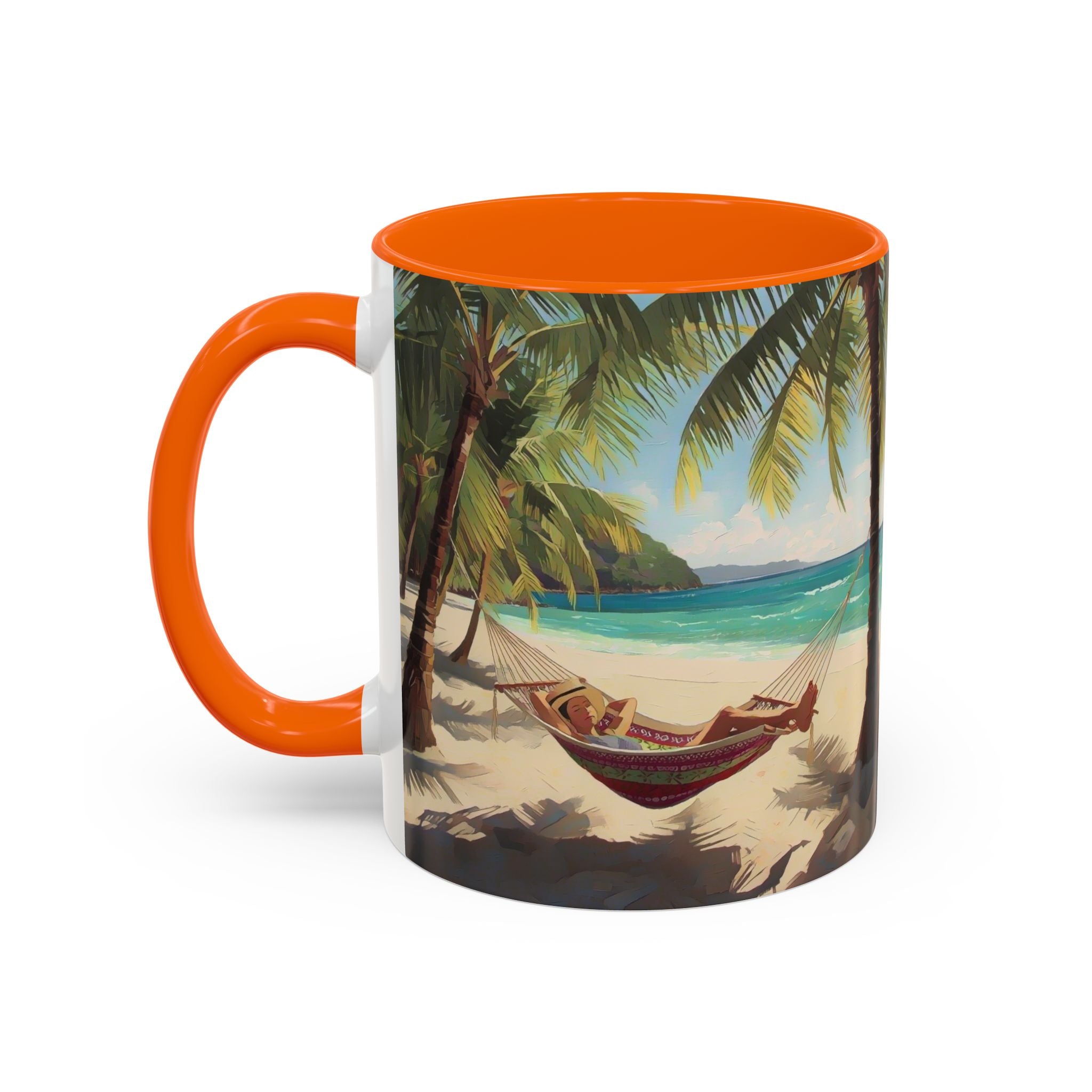 Tropical Beach Palm Trees & Hammock Coffee Mug