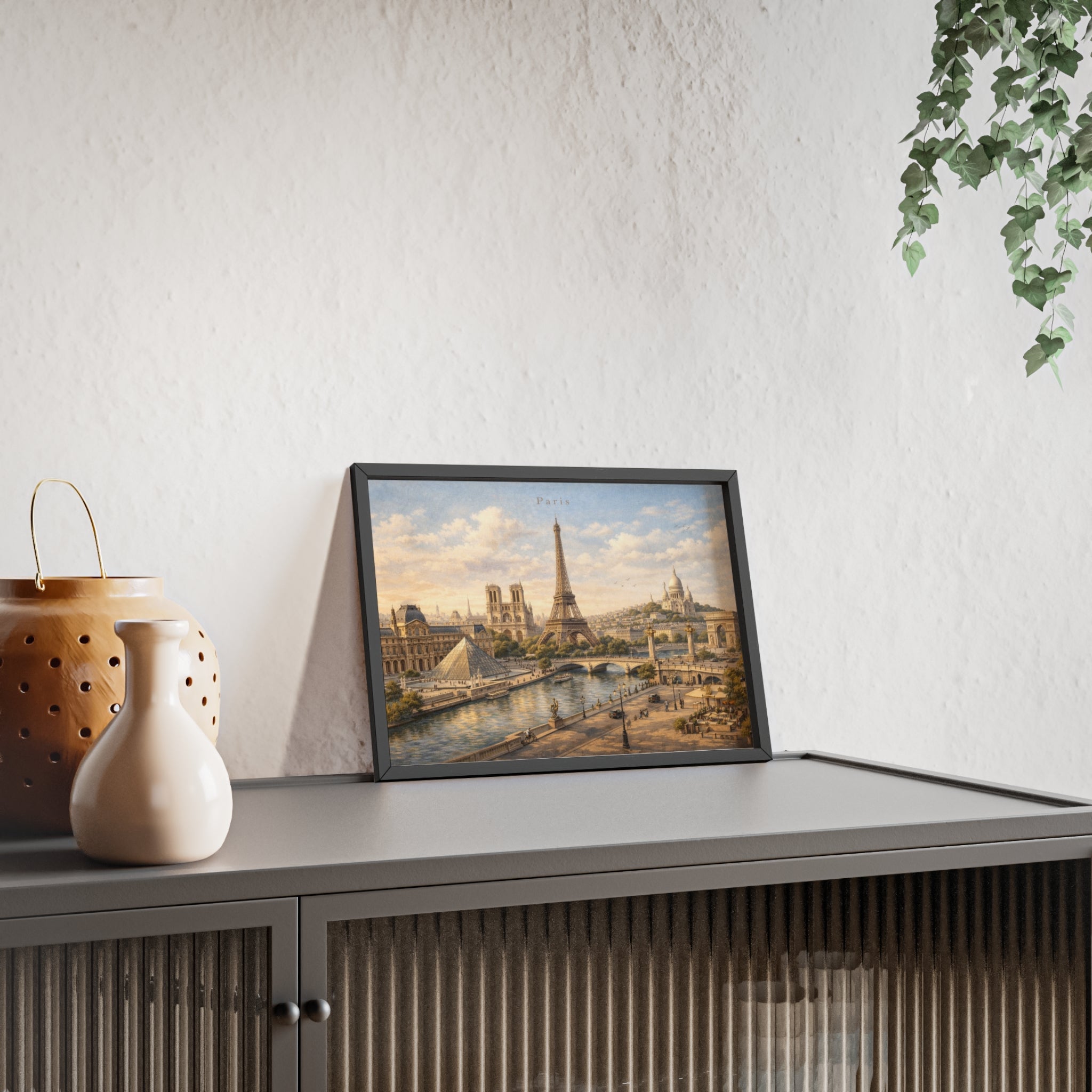 Paris Eiffel Tower Wood Framed Poster