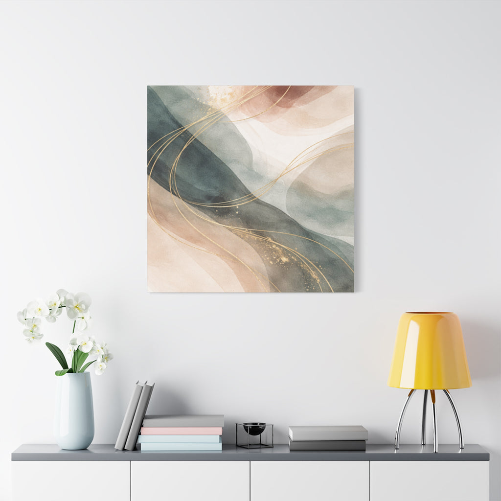 Abstract Coastal Waves Matte Canvas — Stretched Wall Art