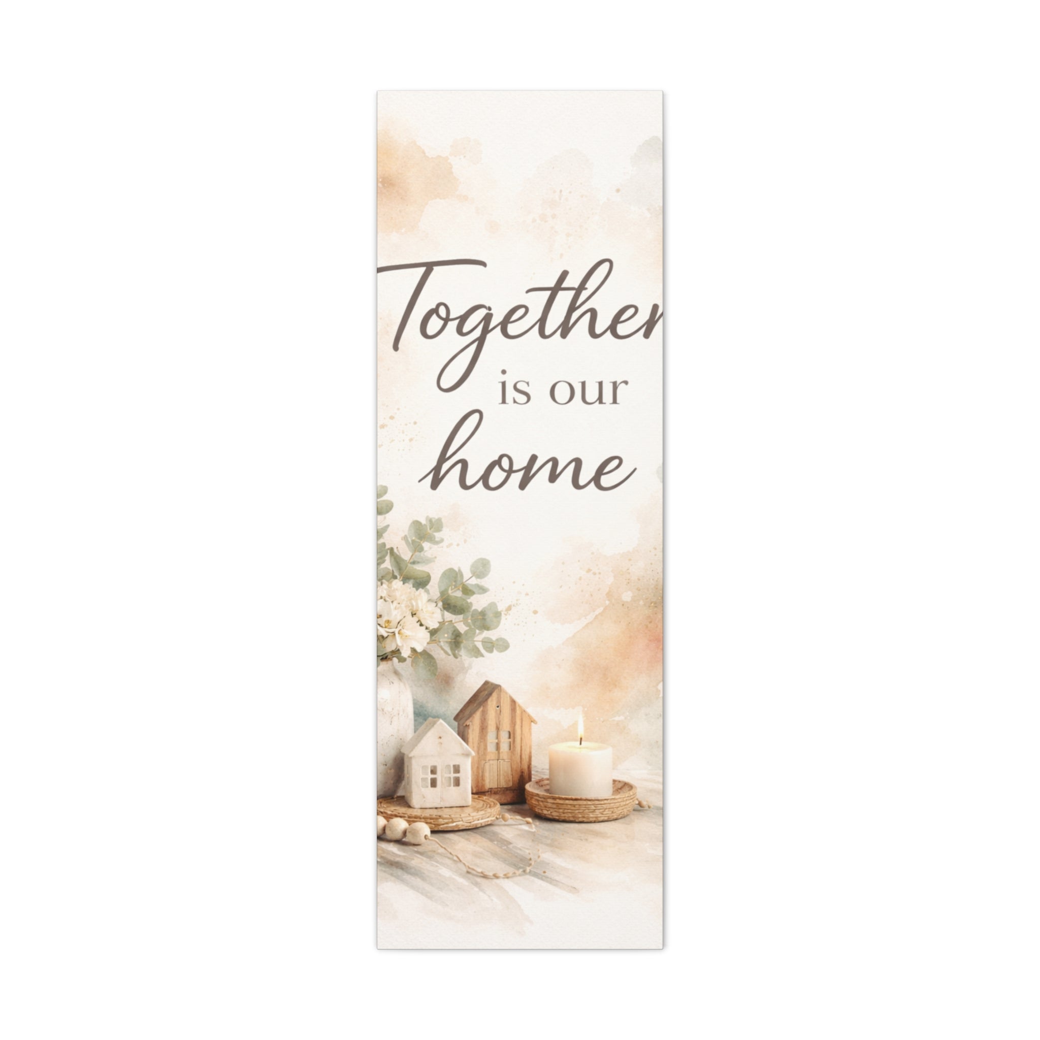 Together Is Our Home Floral Inspirational Decor Canvas Wall Art