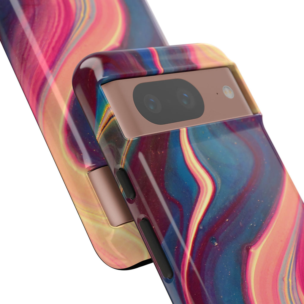 Colorful Wavy Marble Swirl Protective Phone Case