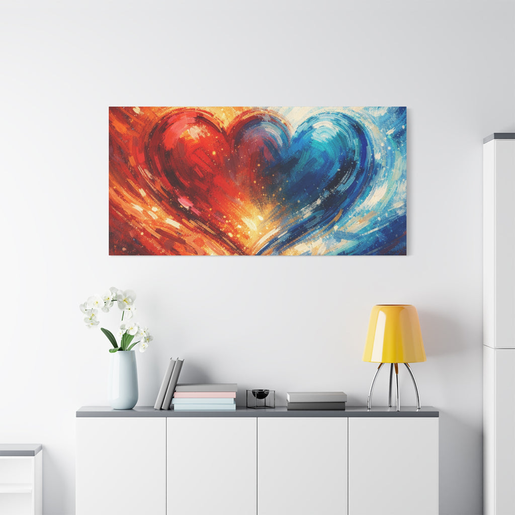 Two Souls One Heart Abstract Heart Canvas