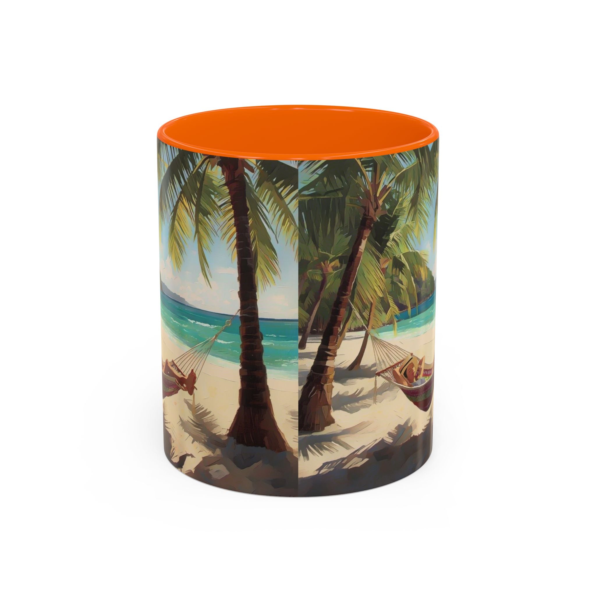 Tropical Beach Palm Trees & Hammock Coffee Mug