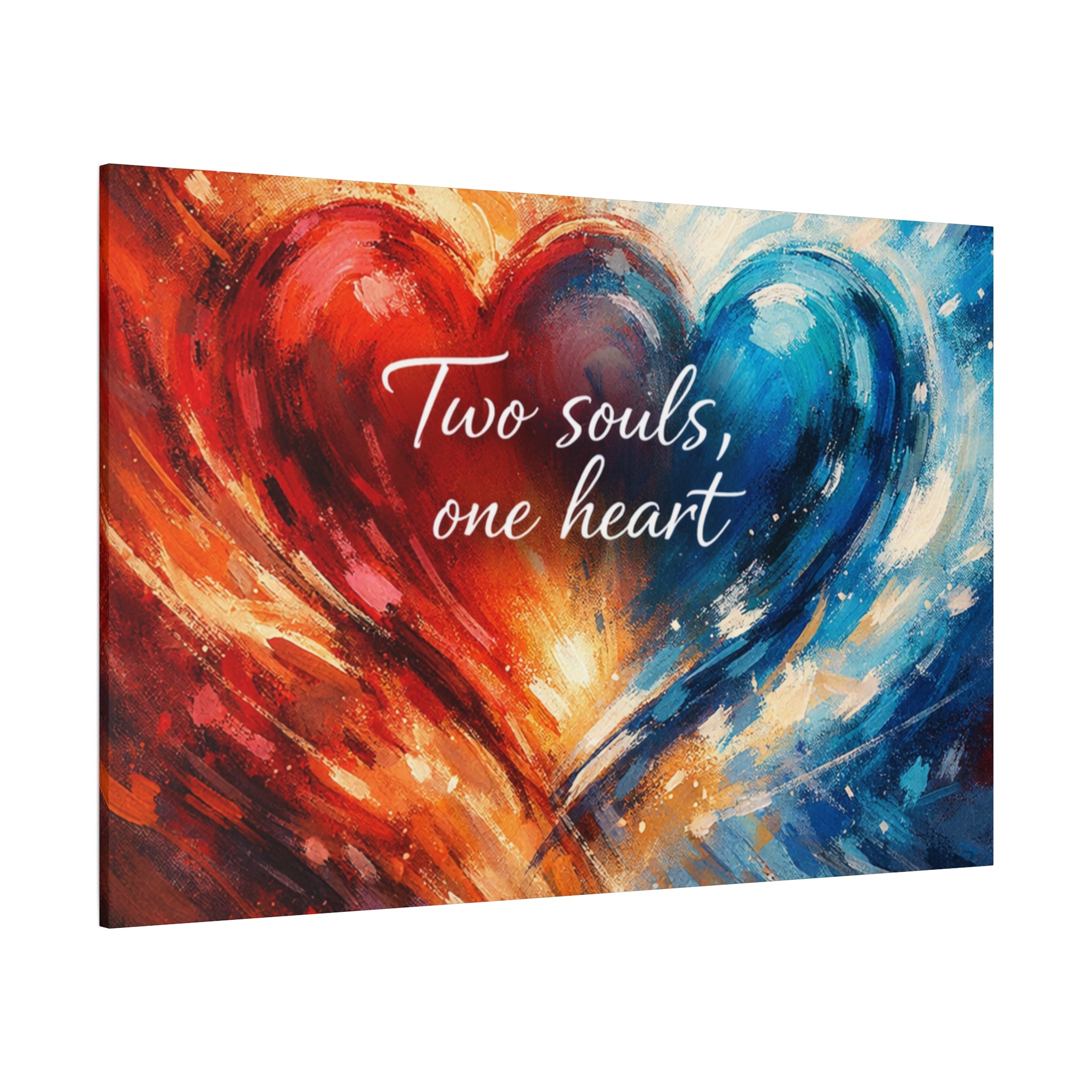 Two Souls One Heart Intertwined Heart Matte Canvas