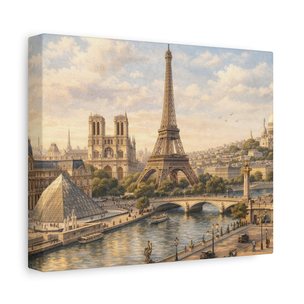 Paris Skyline Matte Canvas Wall Art