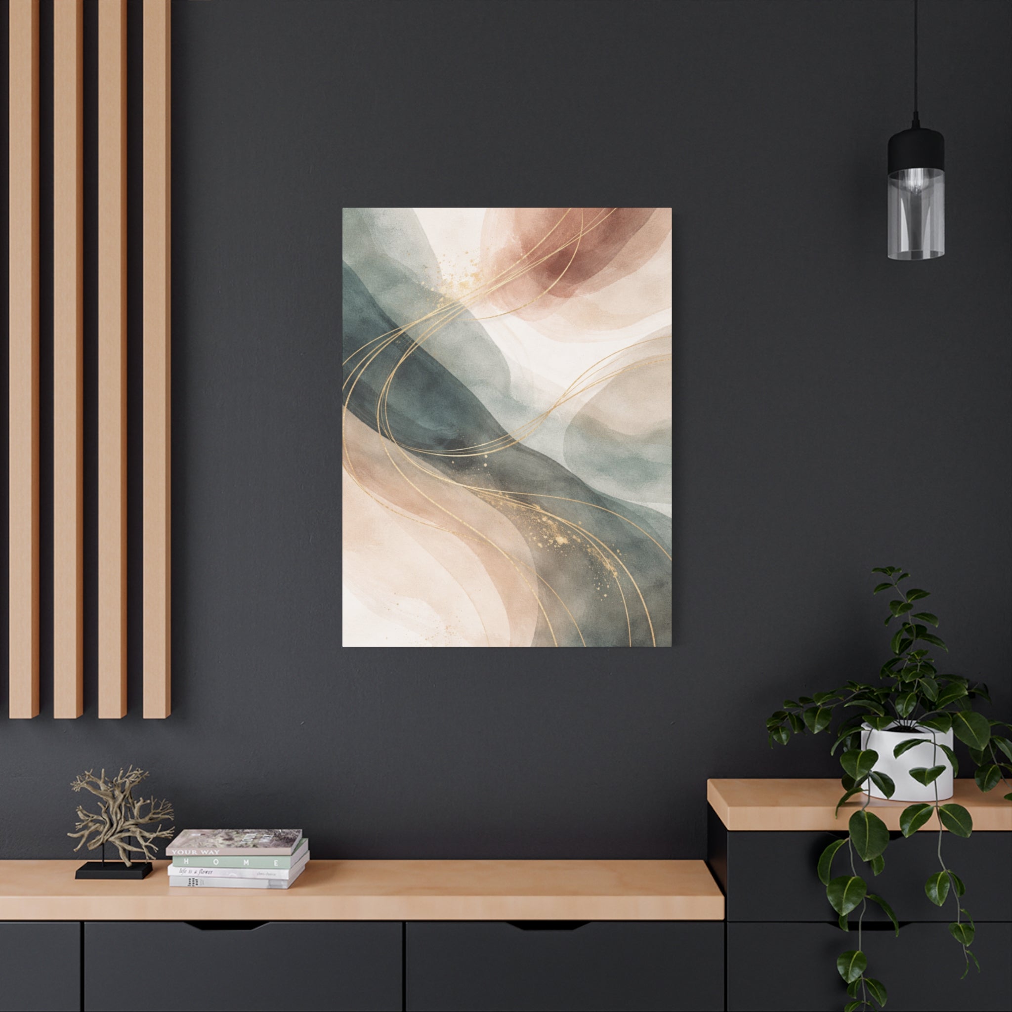 Abstract Coastal Waves Matte Canvas — Stretched Wall Art