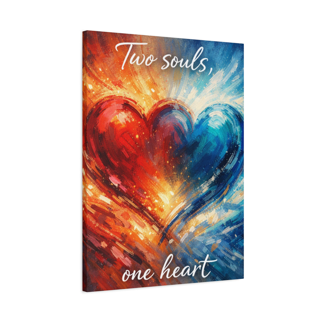 Two Souls One Heart Abstract Heart Canvas
