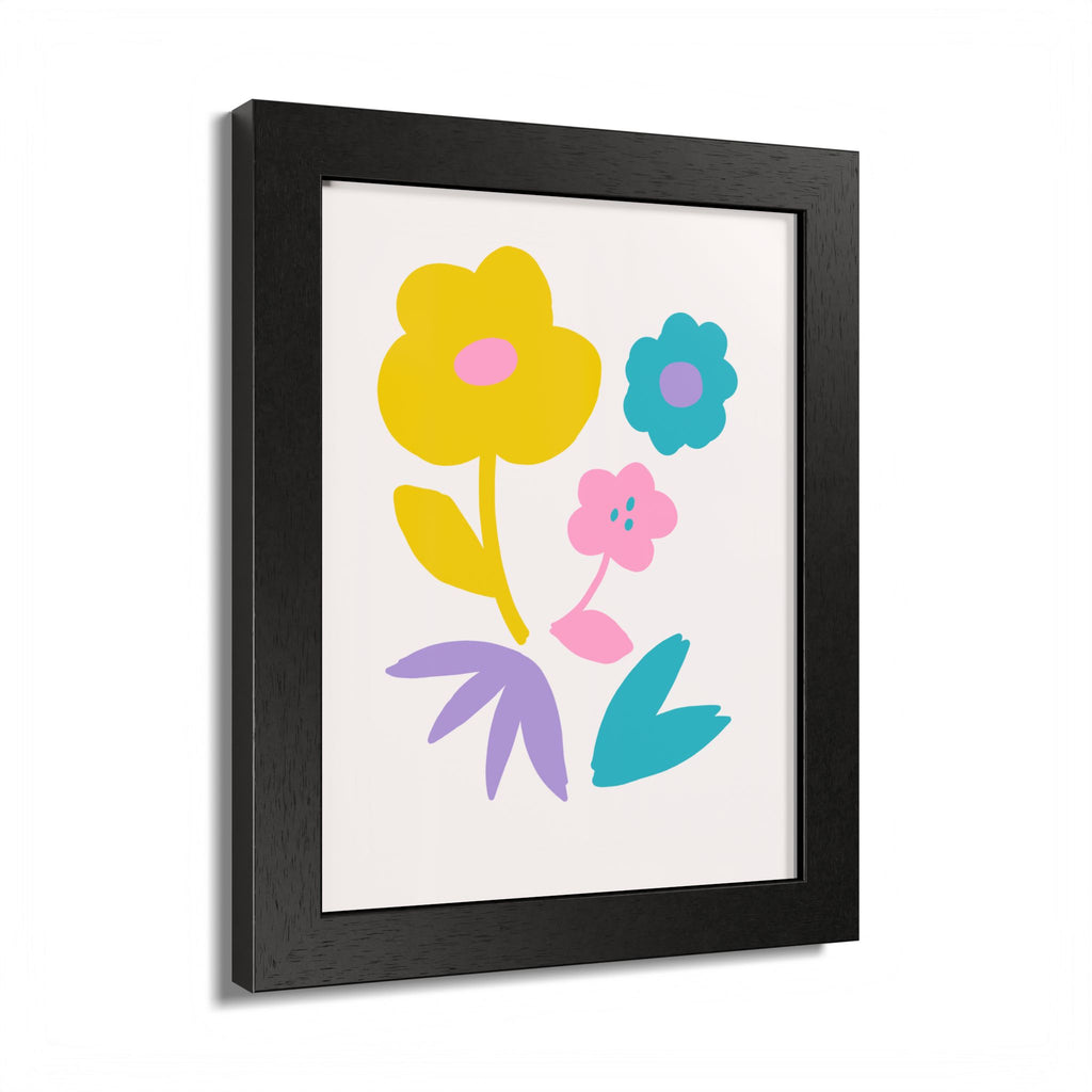 Multi-Color Floral Framed Poster