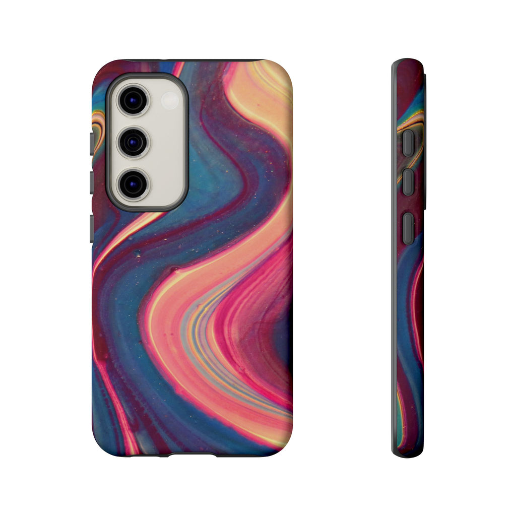 Colorful Wavy Marble Swirl Protective Phone Case