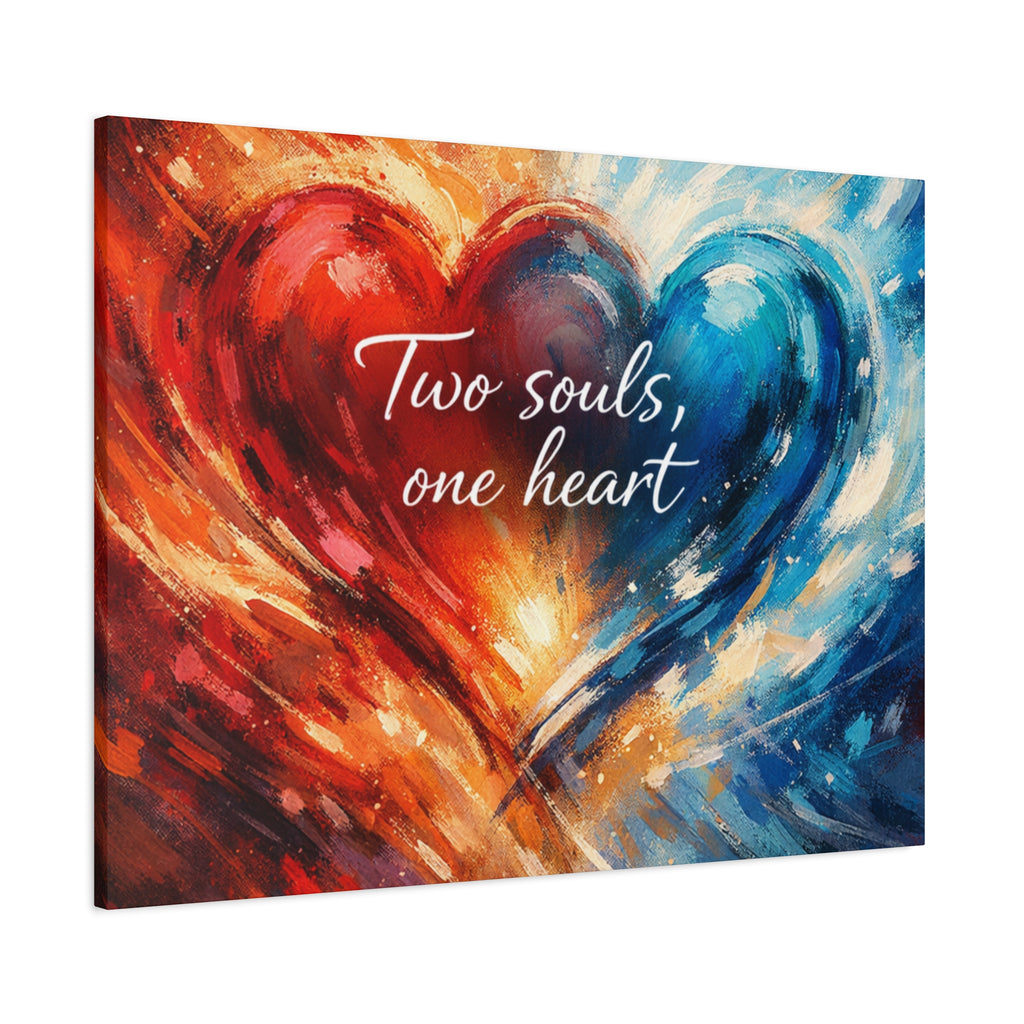 Two Souls One Heart Intertwined Heart Matte Canvas