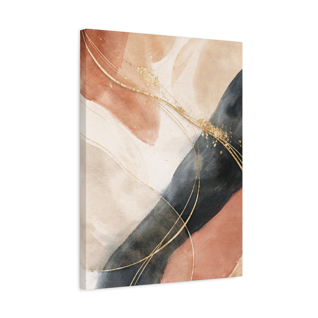 Abstract Blush & Gold Matte Canvas Print