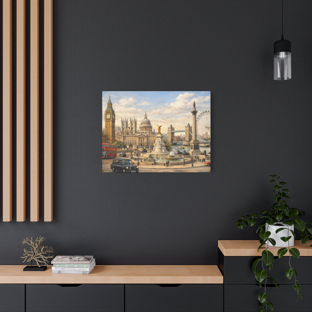 London Cityscape Matte Canvas Print Wall Art