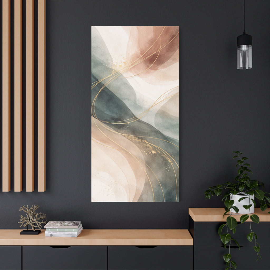 Abstract Coastal Waves Matte Canvas — Stretched Wall Art