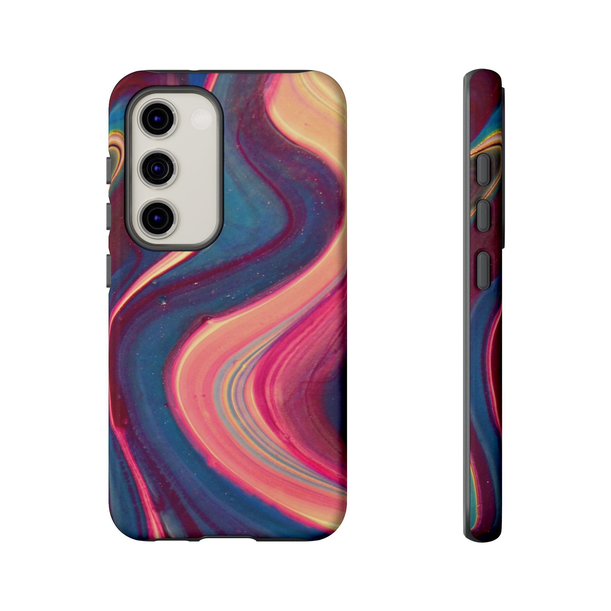 Colorful Wavy Marble Swirl Protective Phone Case