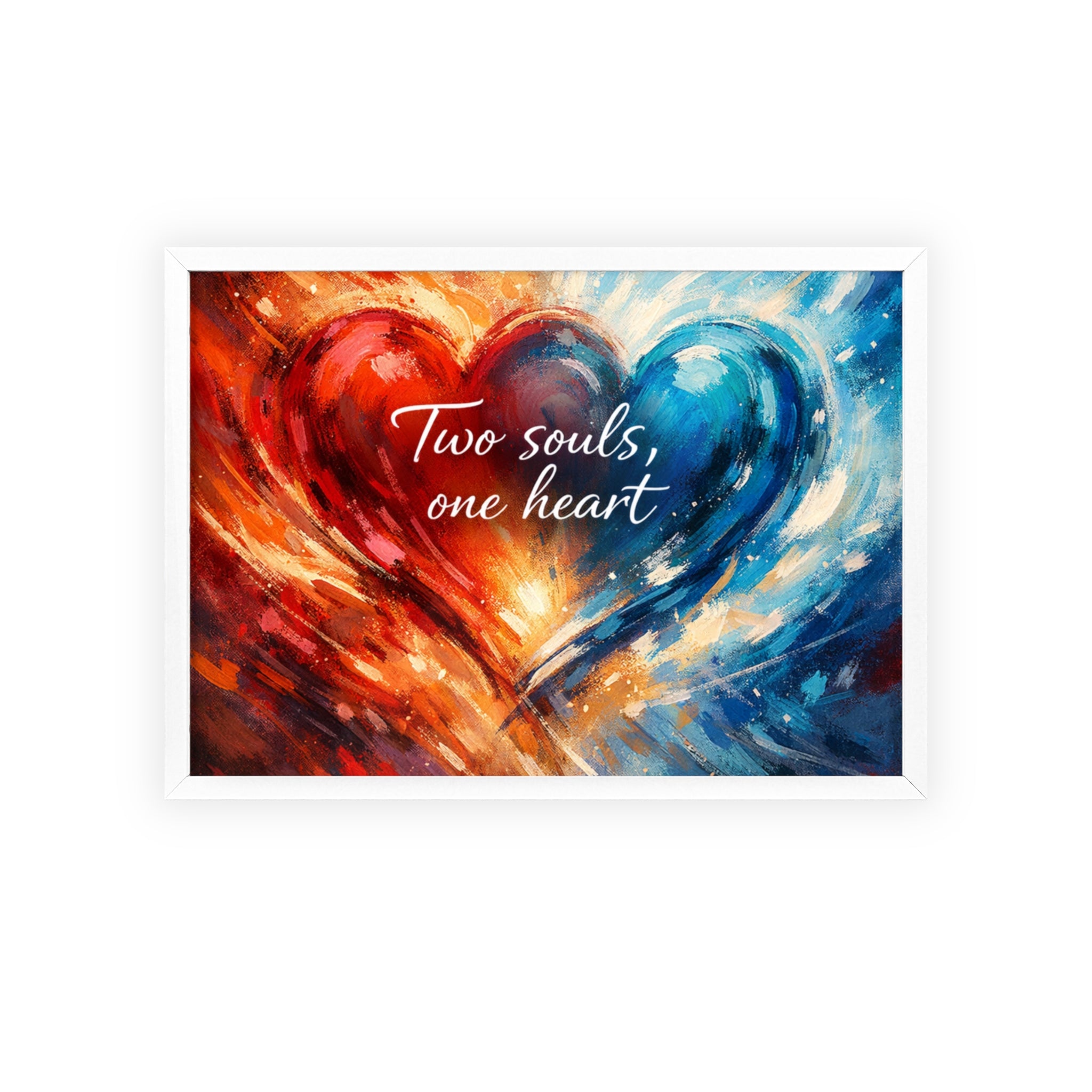 Two Souls One Heart Intertwined Heart Framed Painting