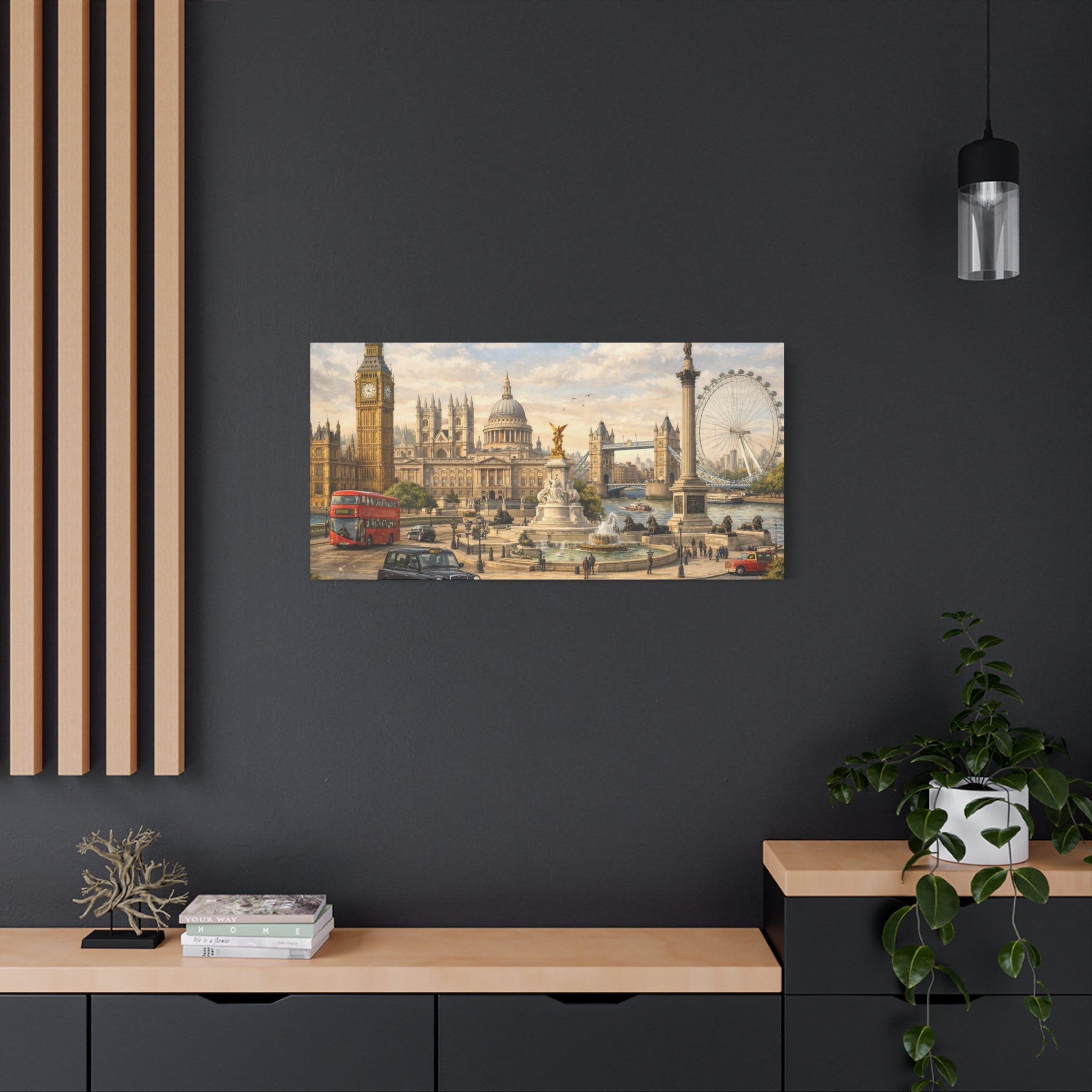 London Cityscape Matte Canvas Print Wall Art