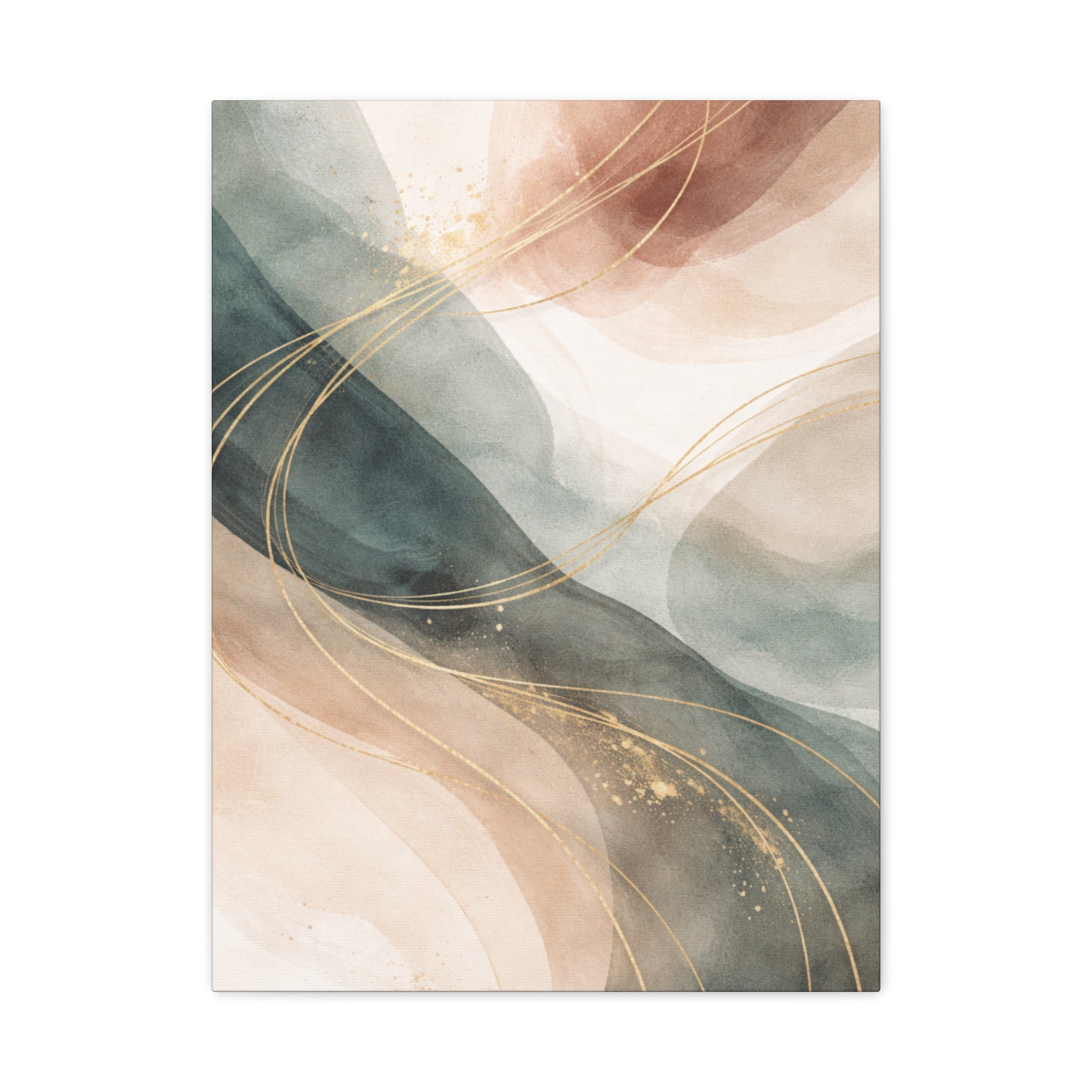 Abstract Coastal Waves Matte Canvas — Stretched Wall Art