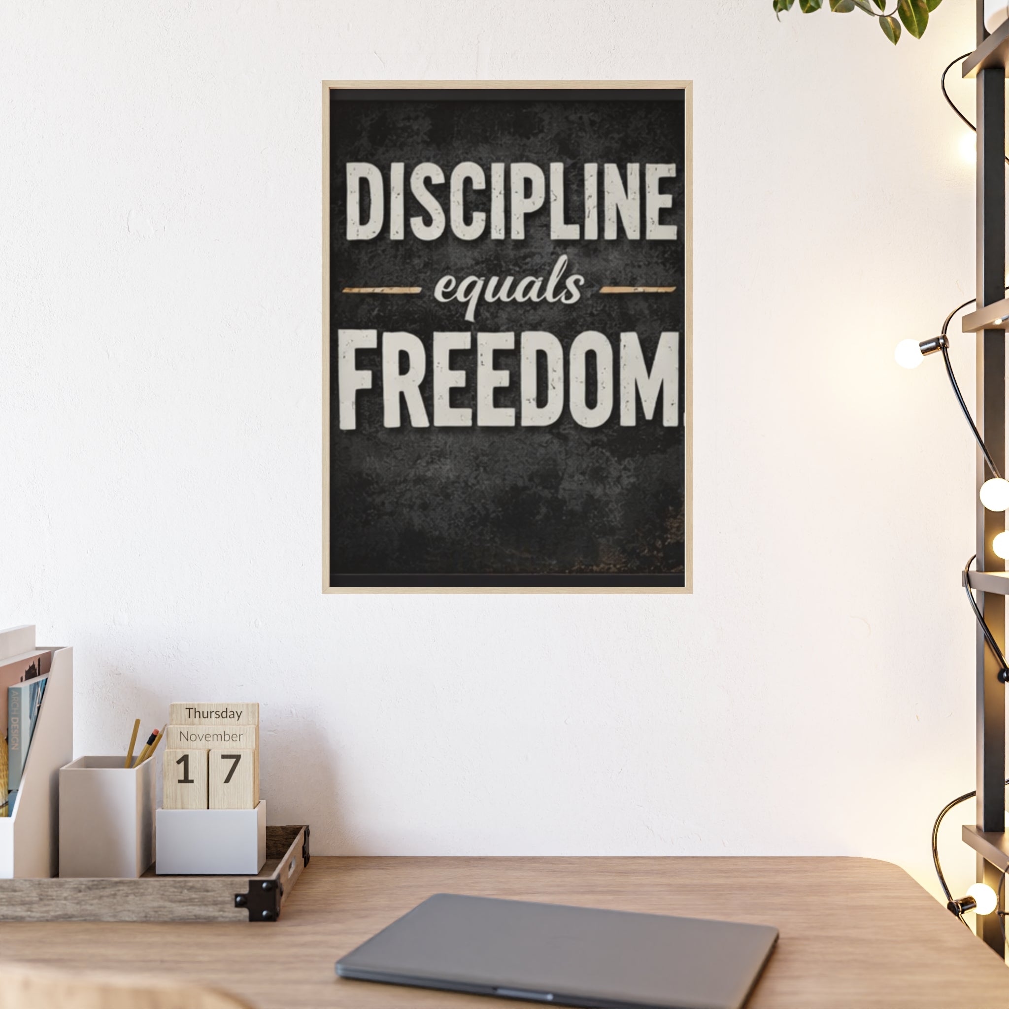 Discipline Equals Freedom Framed Poster