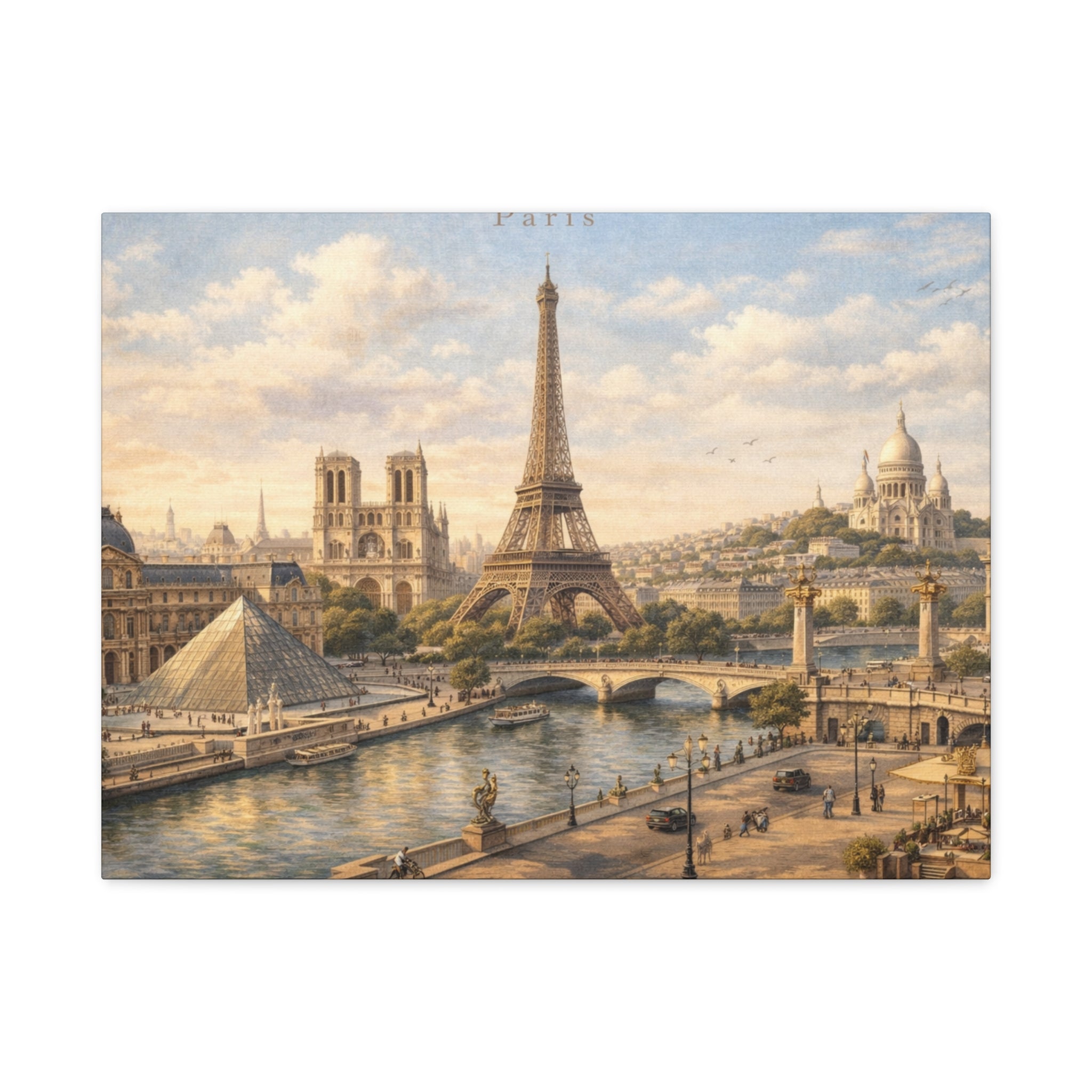 Paris Skyline Matte Canvas Wall Art