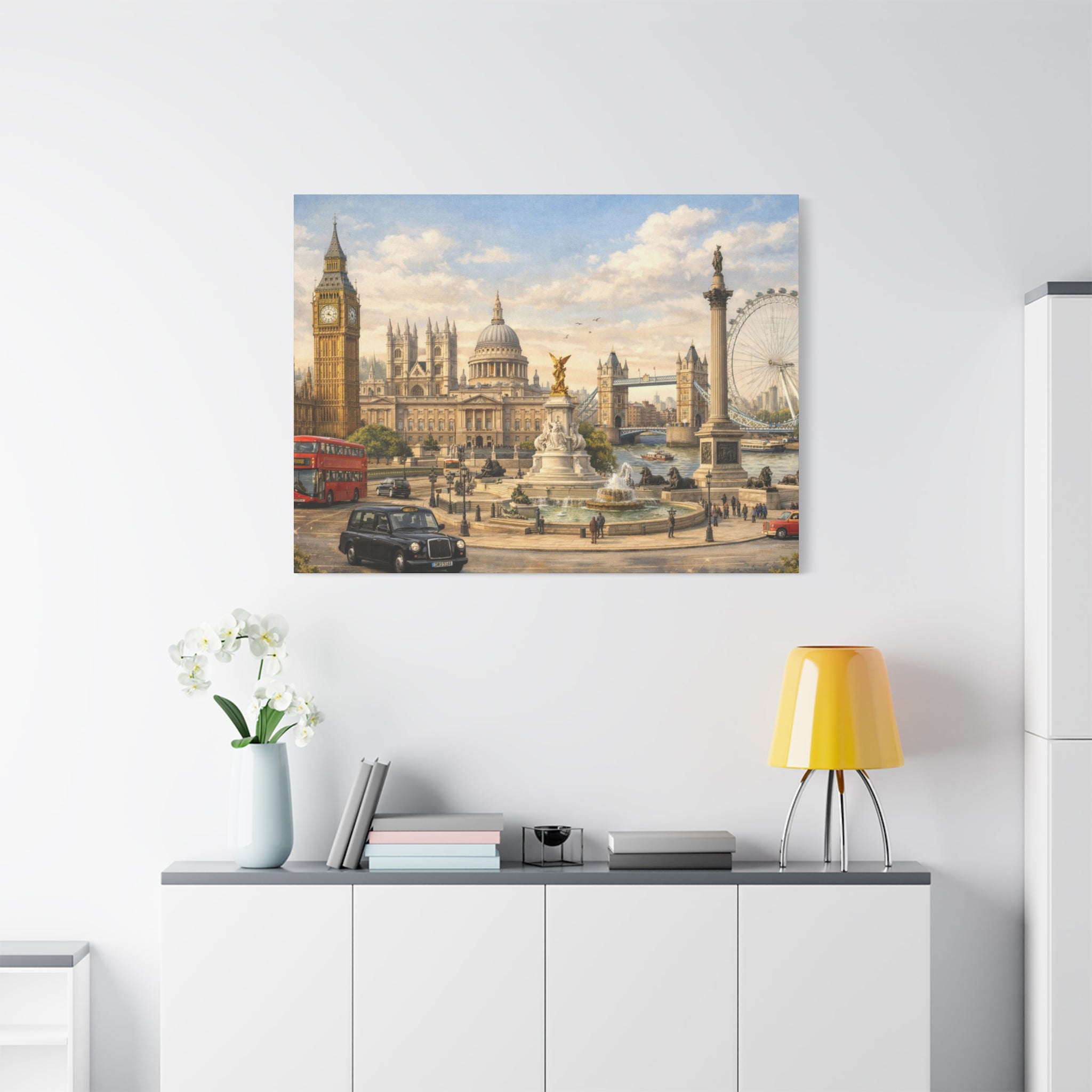 London Cityscape Matte Canvas Print Wall Art