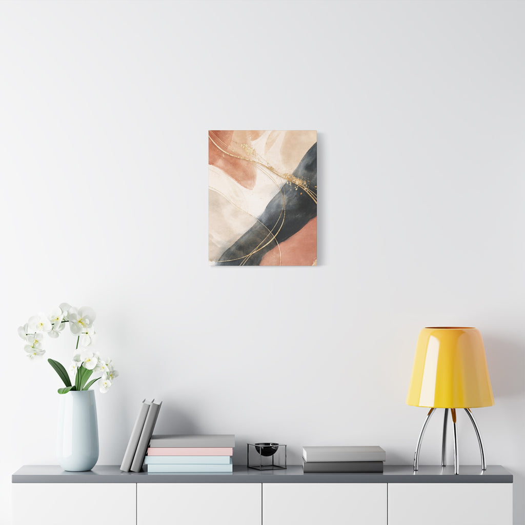 Abstract Blush & Gold Matte Canvas Print