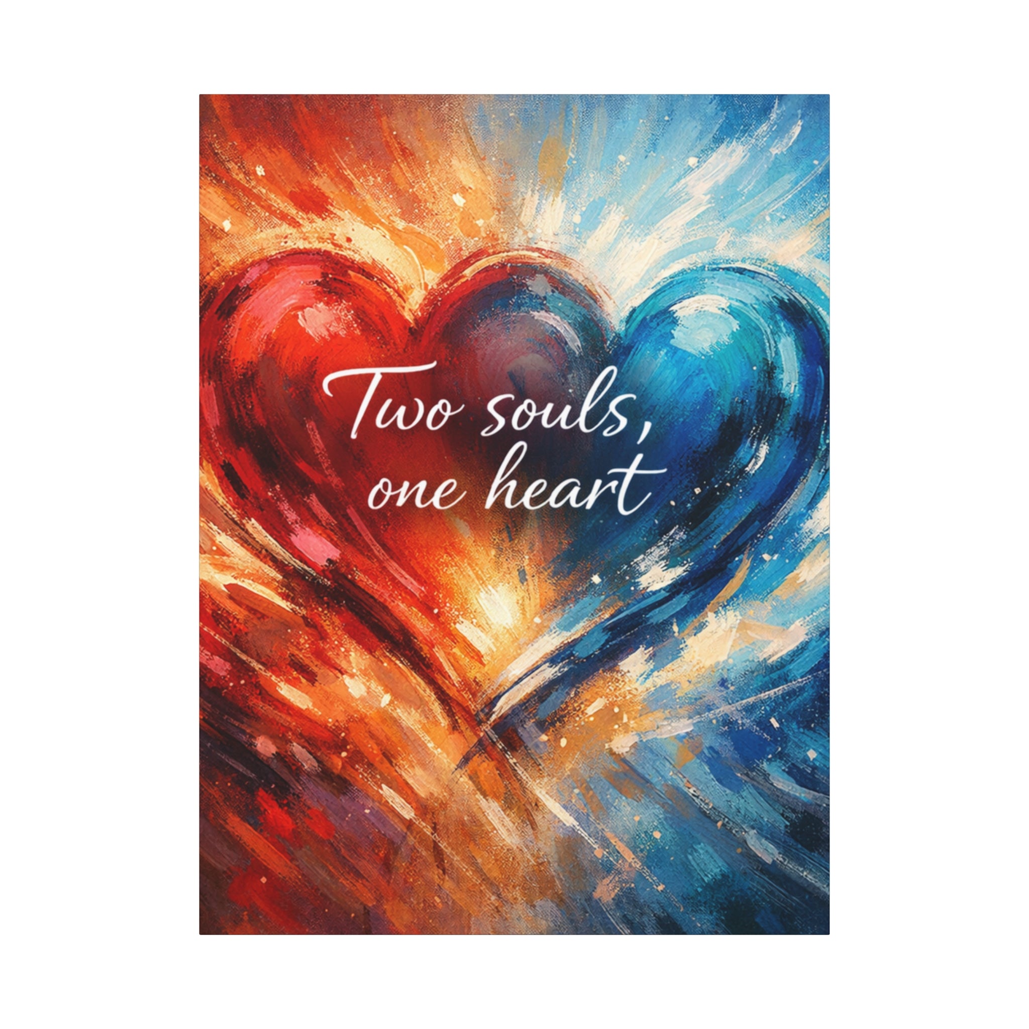 Two Souls One Heart Intertwined Heart Matte Canvas