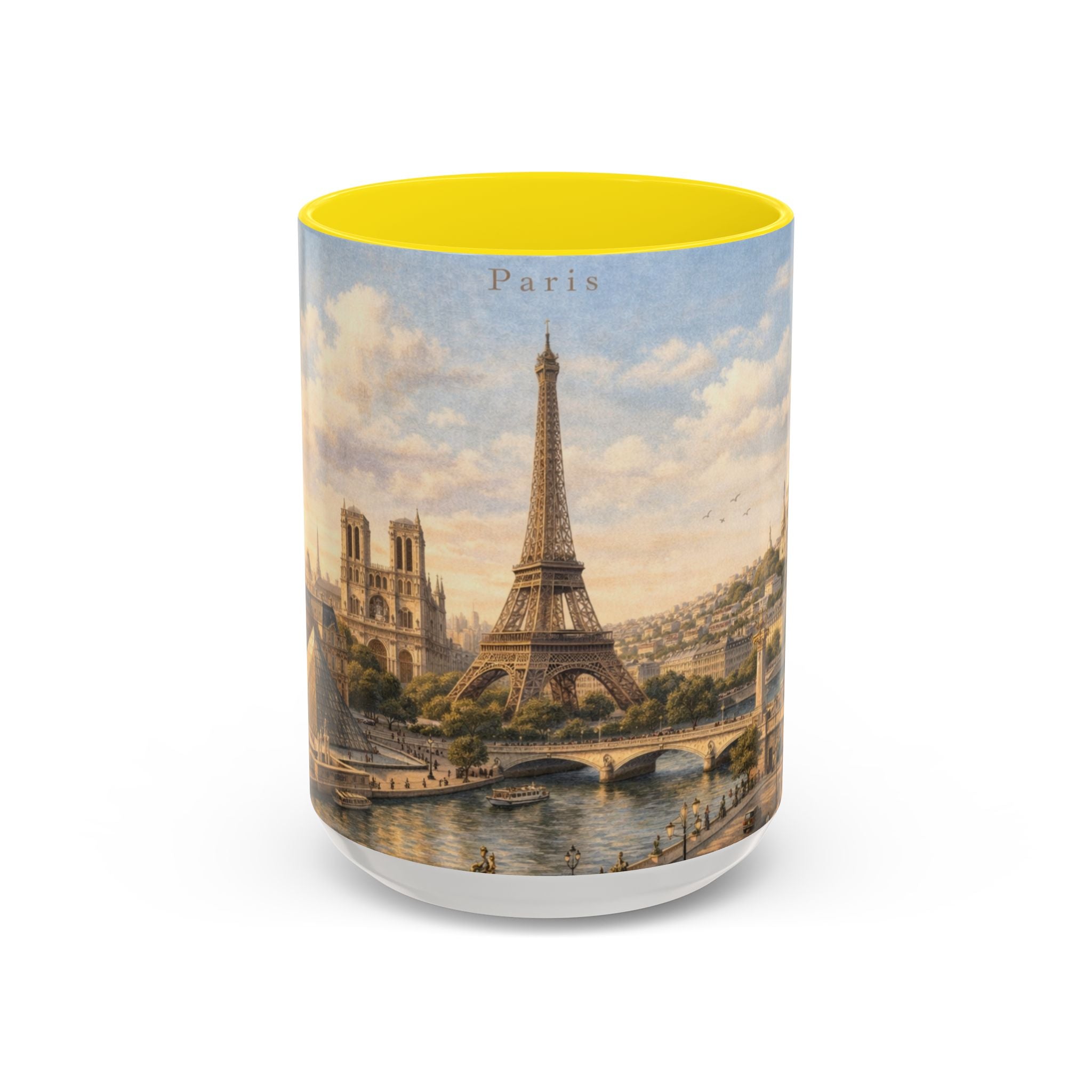 Paris Vintage Skyline Coffee Mug Eiffel Tower and Sacré‑Cœur