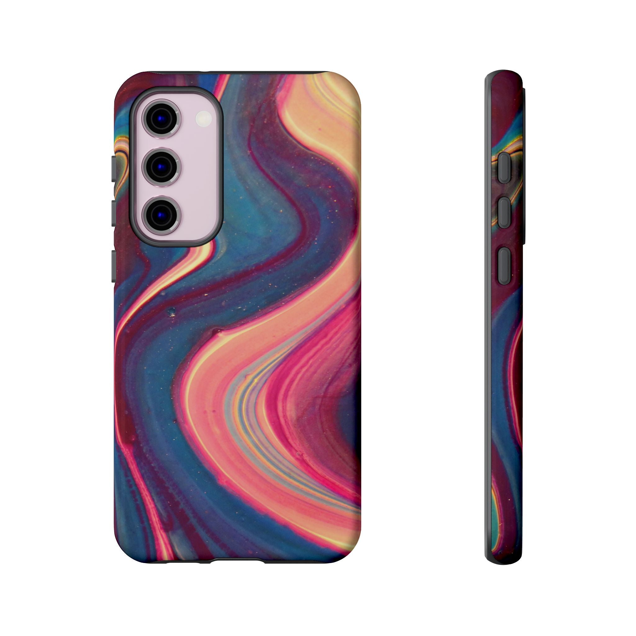 Colorful Wavy Marble Swirl Protective Phone Case