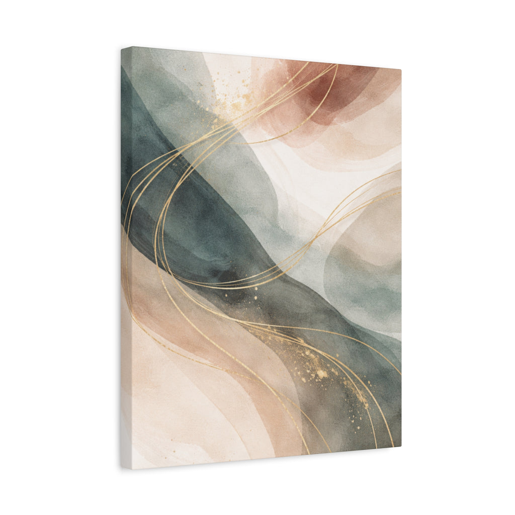 Abstract Coastal Waves Matte Canvas — Stretched Wall Art