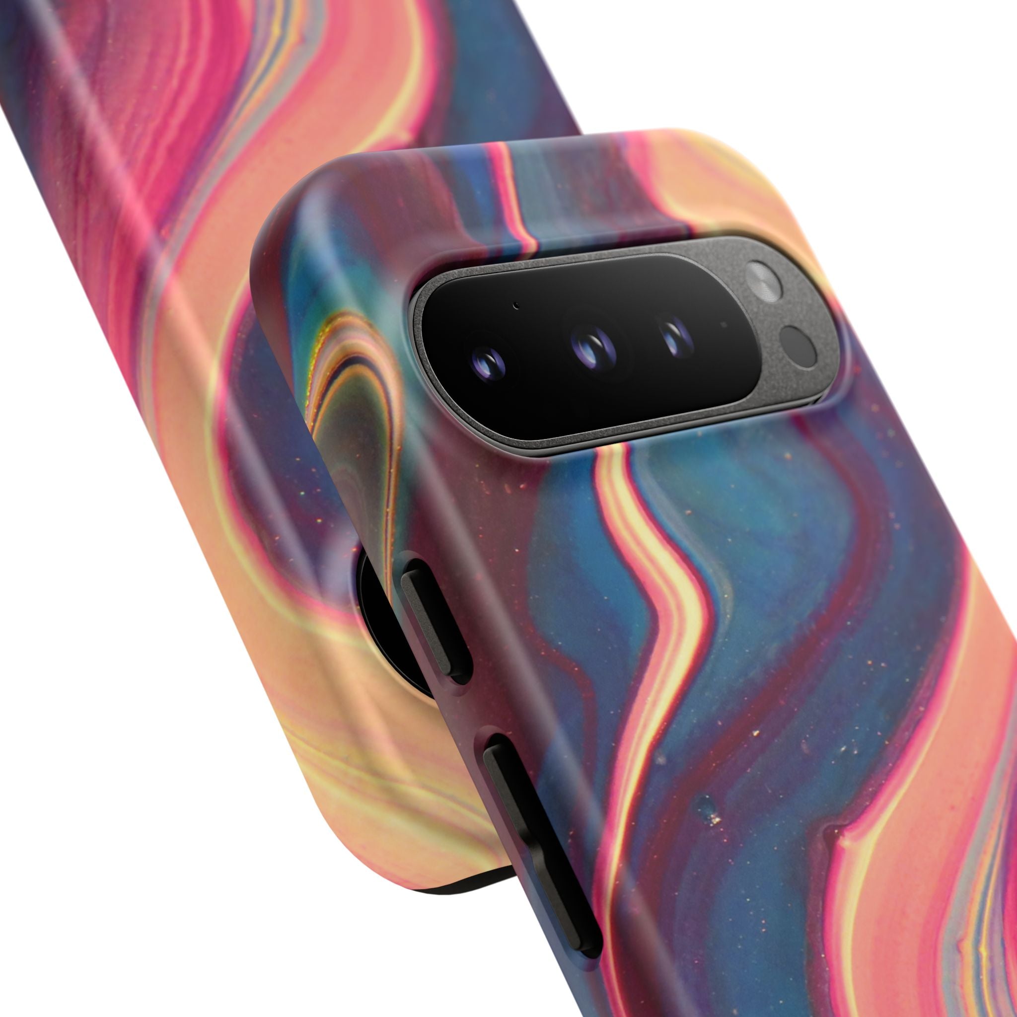 Colorful Wavy Marble Swirl Protective Phone Case