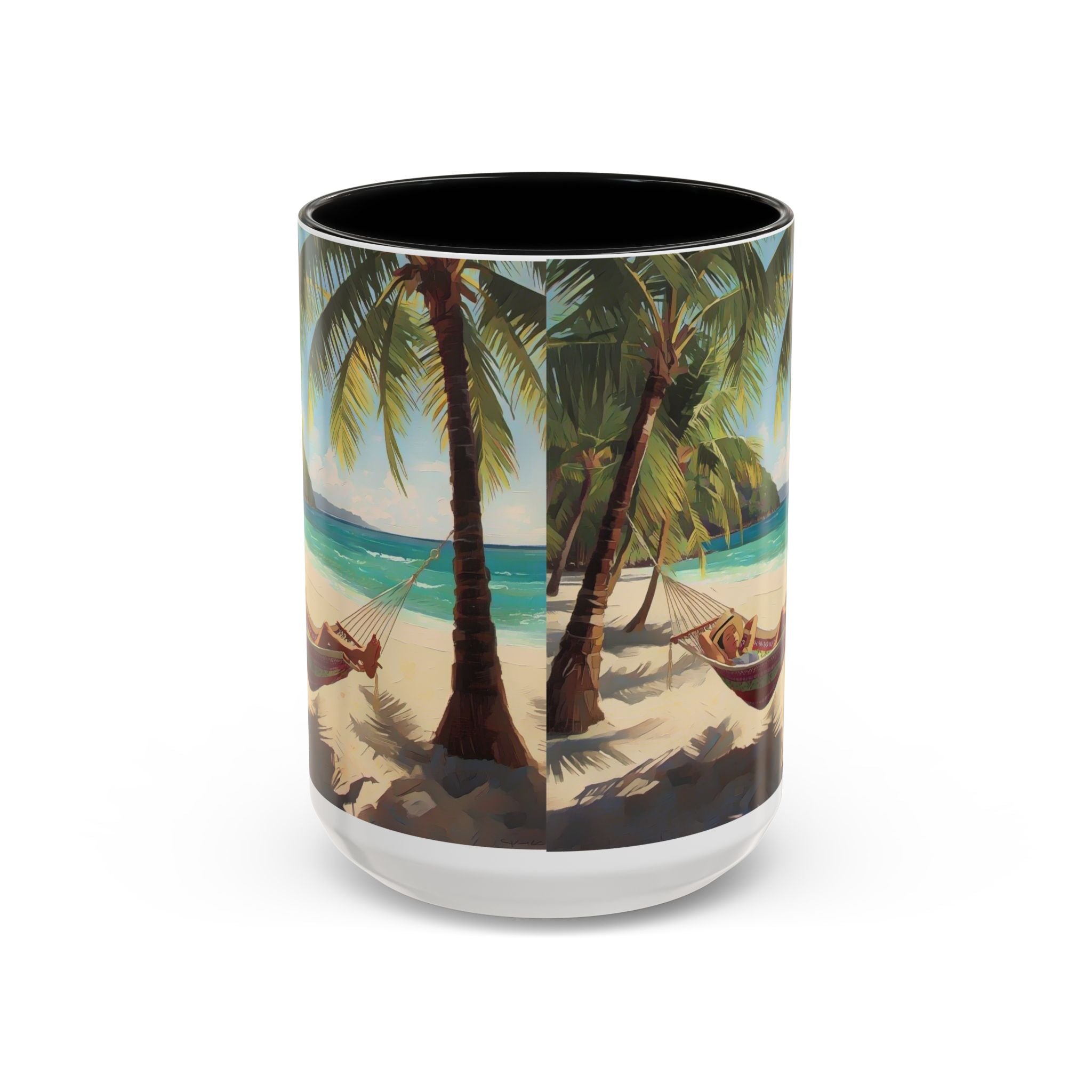 Tropical Beach Palm Trees & Hammock Coffee Mug