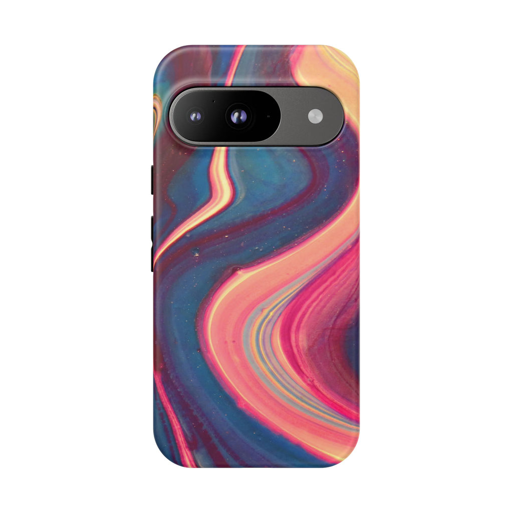 Colorful Wavy Marble Swirl Protective Phone Case