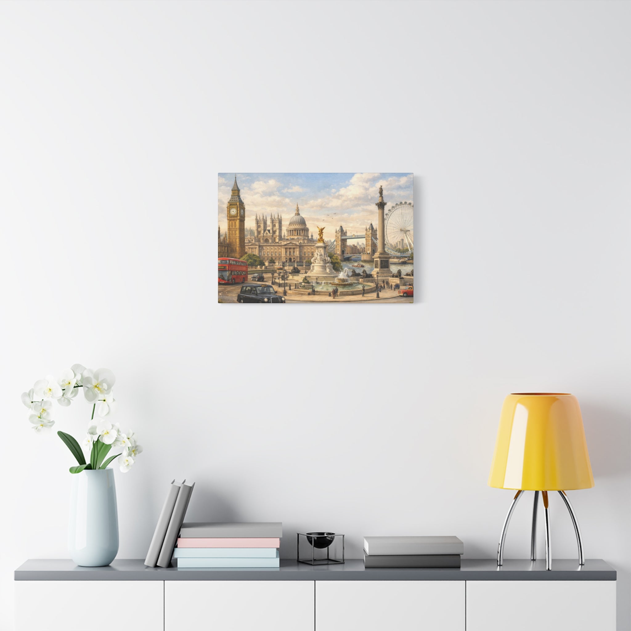 London Cityscape Matte Canvas Print Wall Art