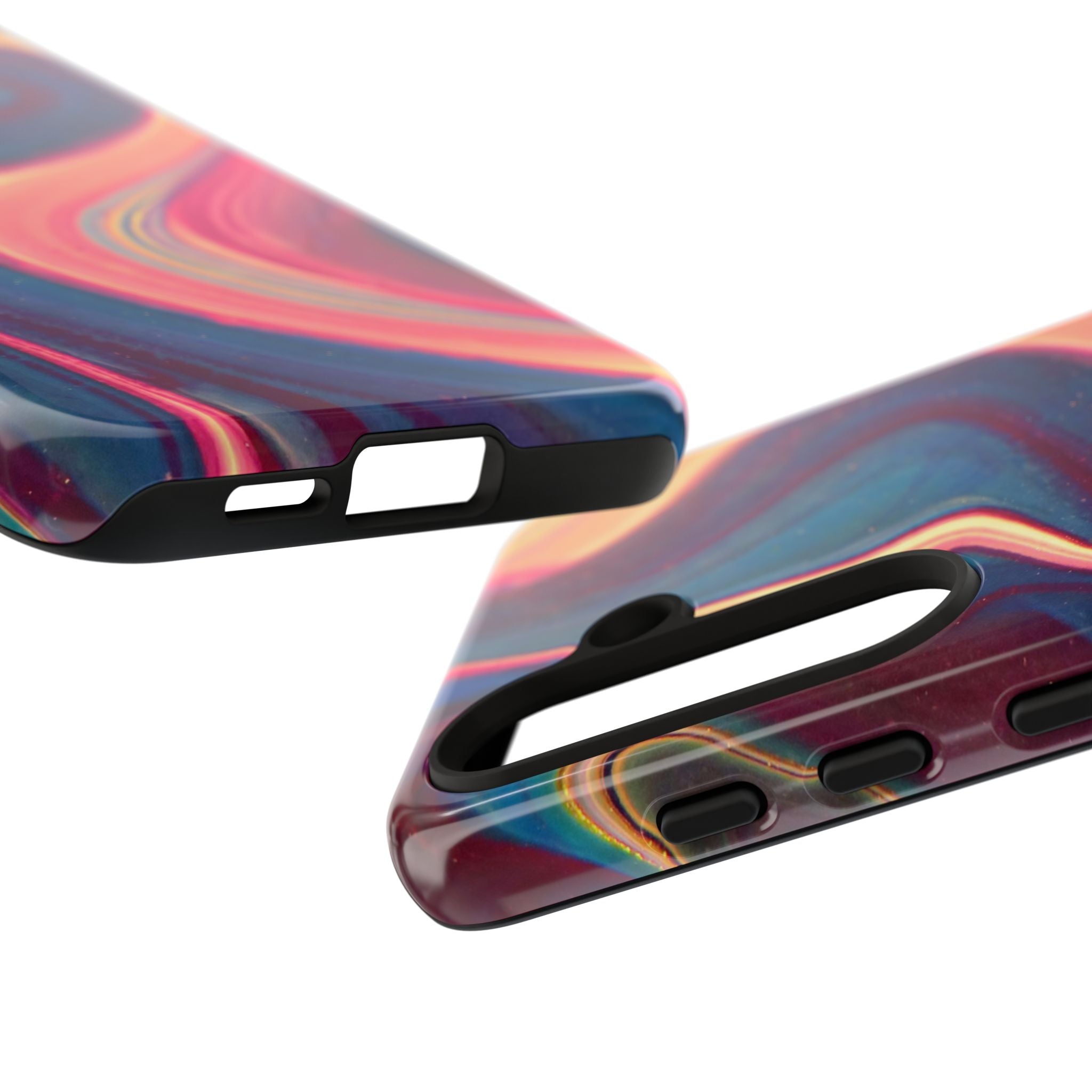 Colorful Wavy Marble Swirl Protective Phone Case