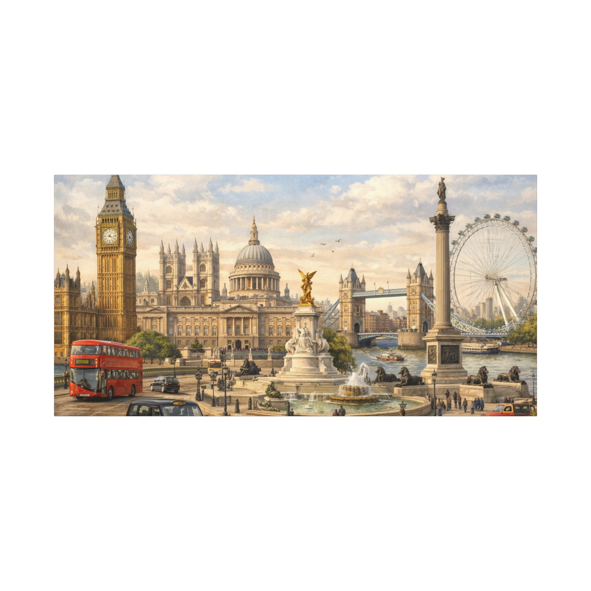 London Cityscape Matte Canvas Print Wall Art