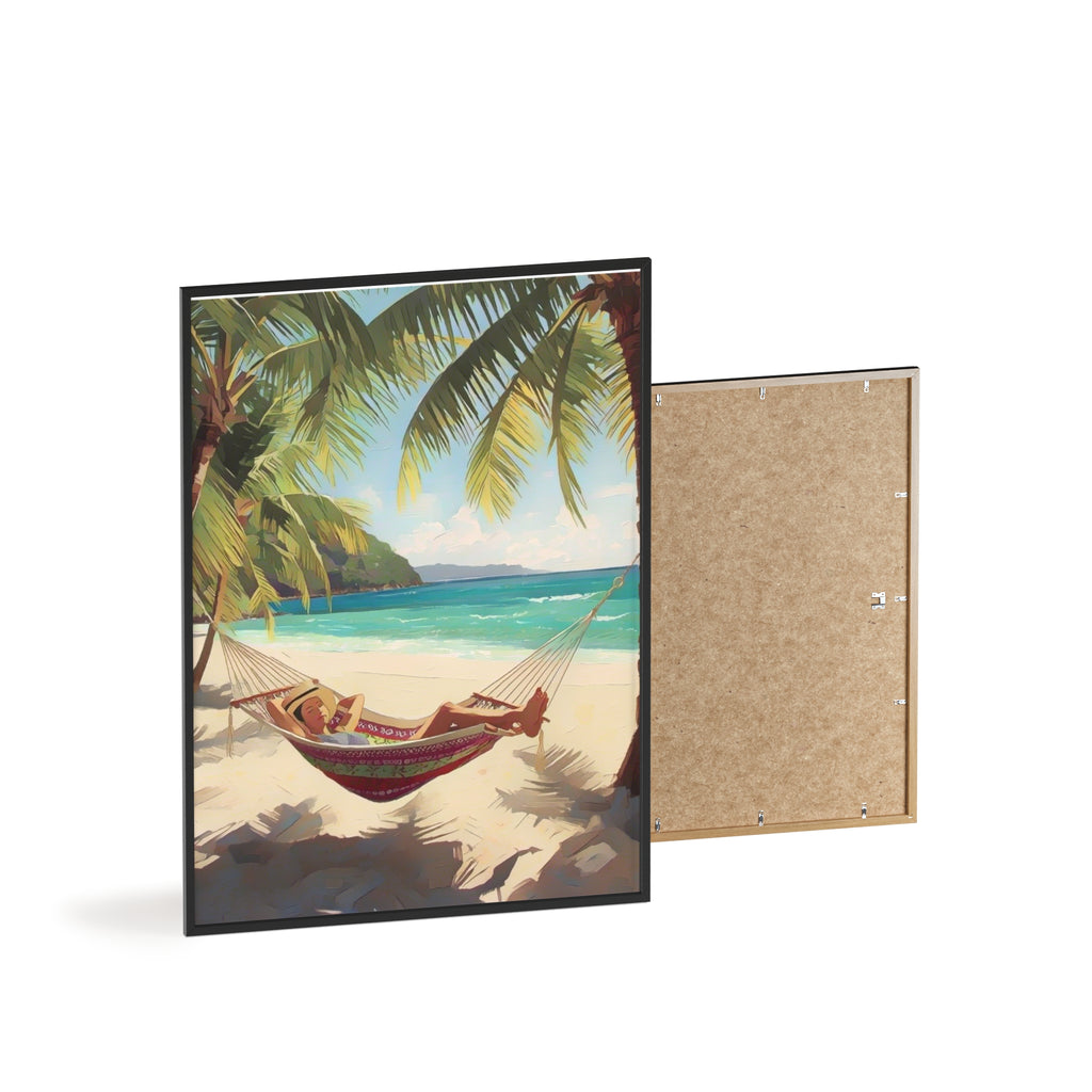 Tropical Beach Hammock Framed Poster