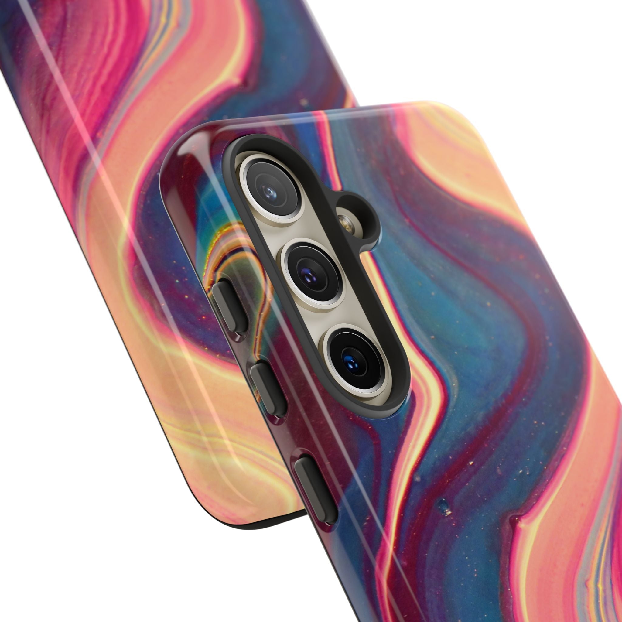 Colorful Wavy Marble Swirl Protective Phone Case