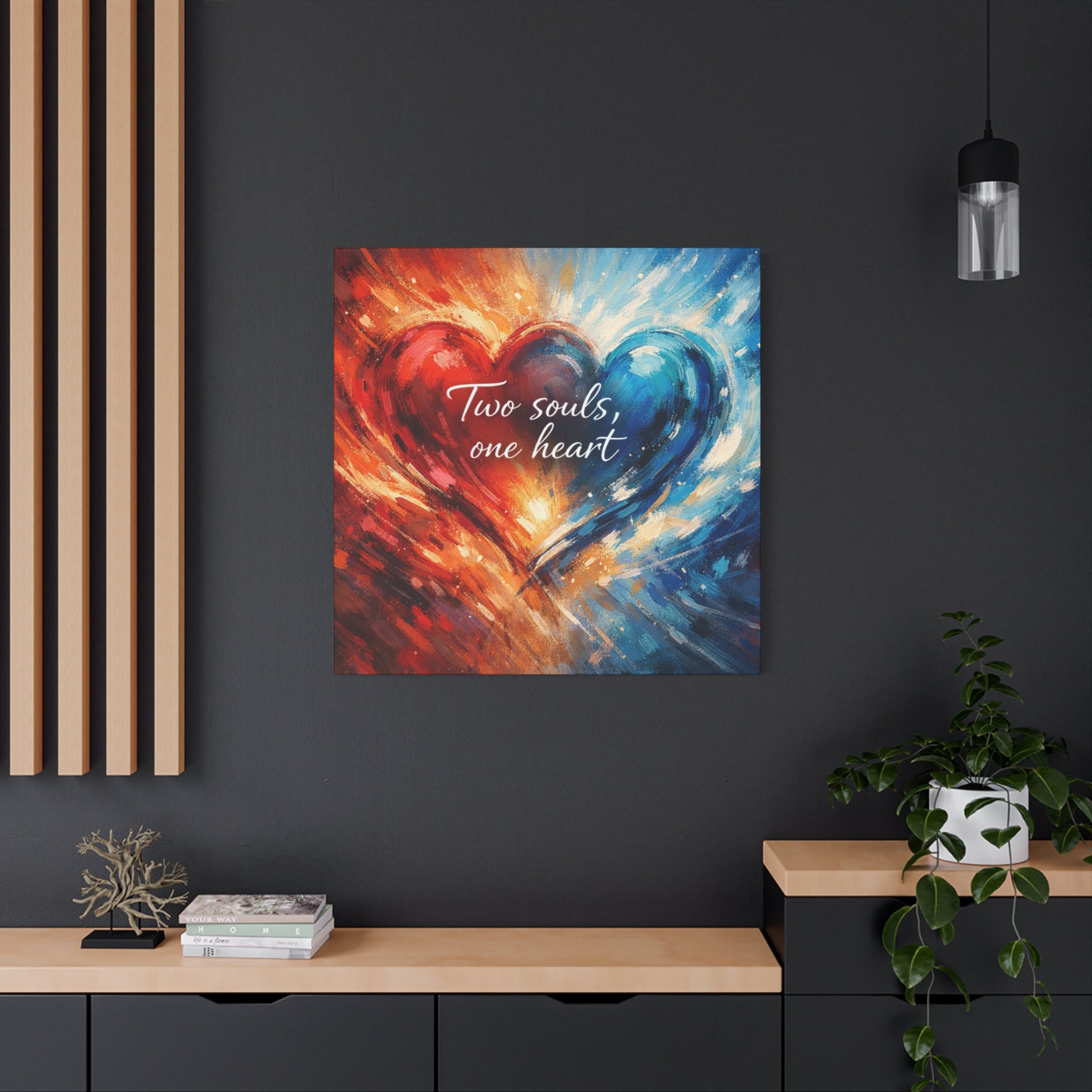 Two Souls One Heart Intertwined Heart Matte Canvas