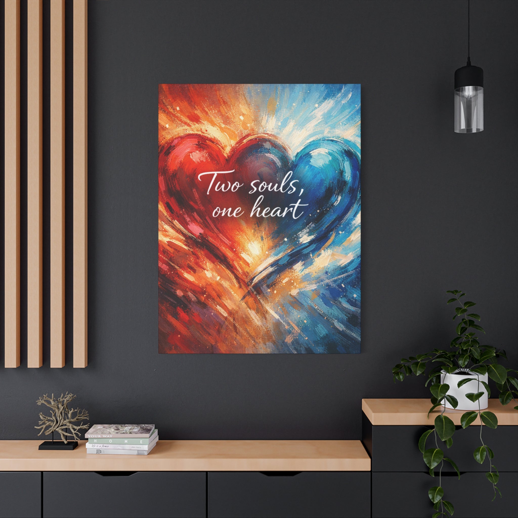 Two Souls One Heart Intertwined Heart Matte Canvas