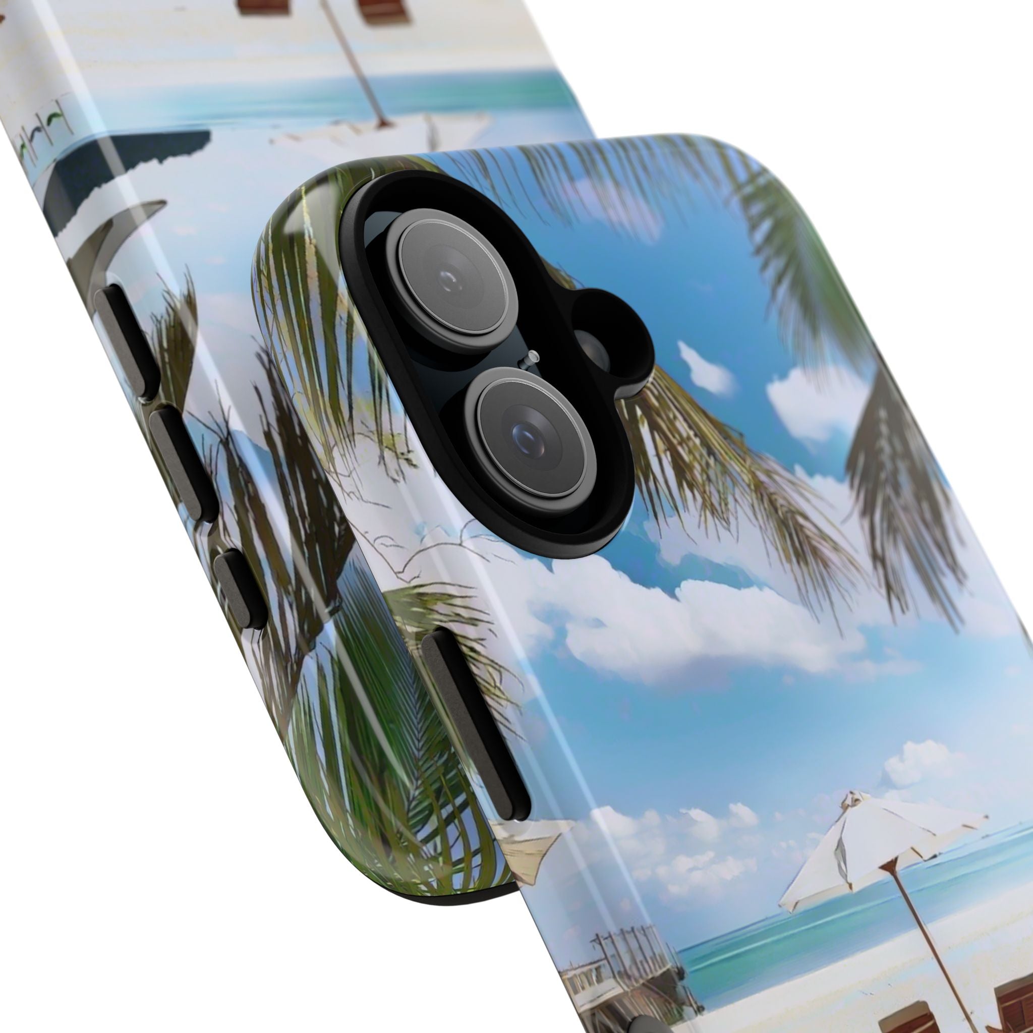 Beach Paradise Tropical Palm Beach Scene Tough Phone Case