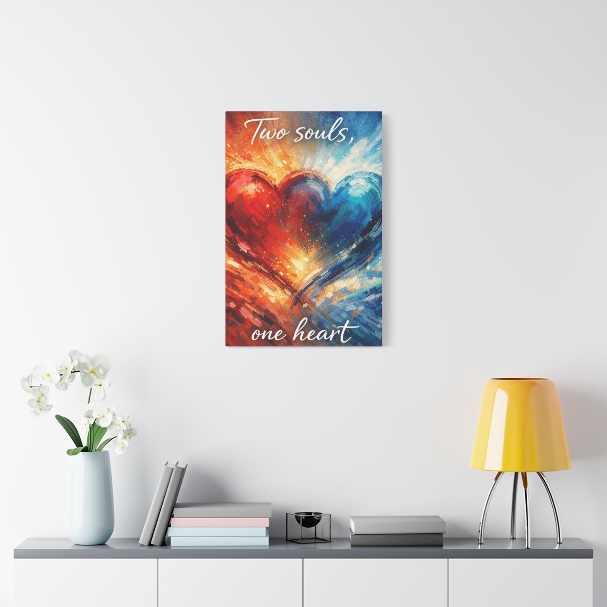 Two Souls One Heart Abstract Heart Canvas