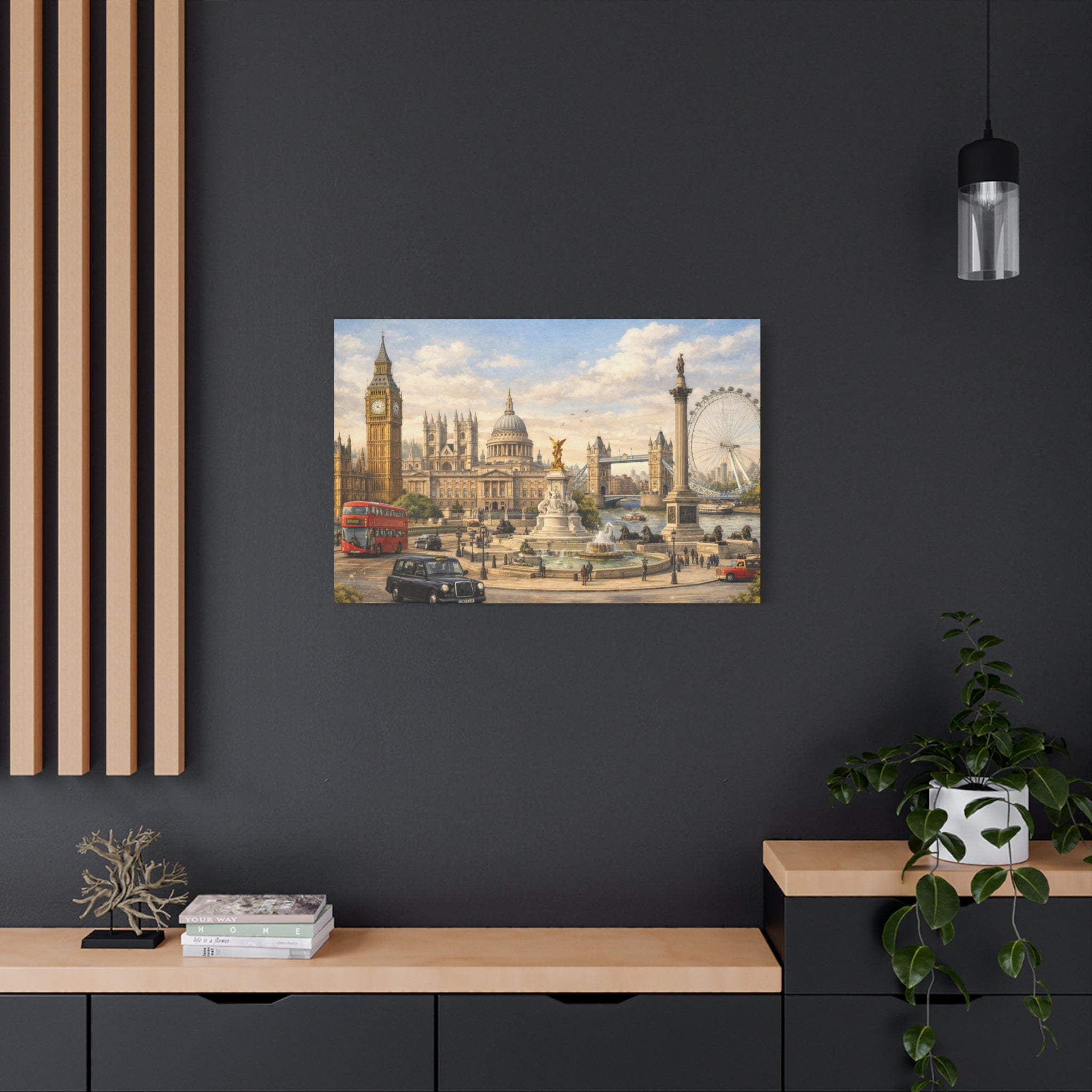 London Cityscape Matte Canvas Print Wall Art
