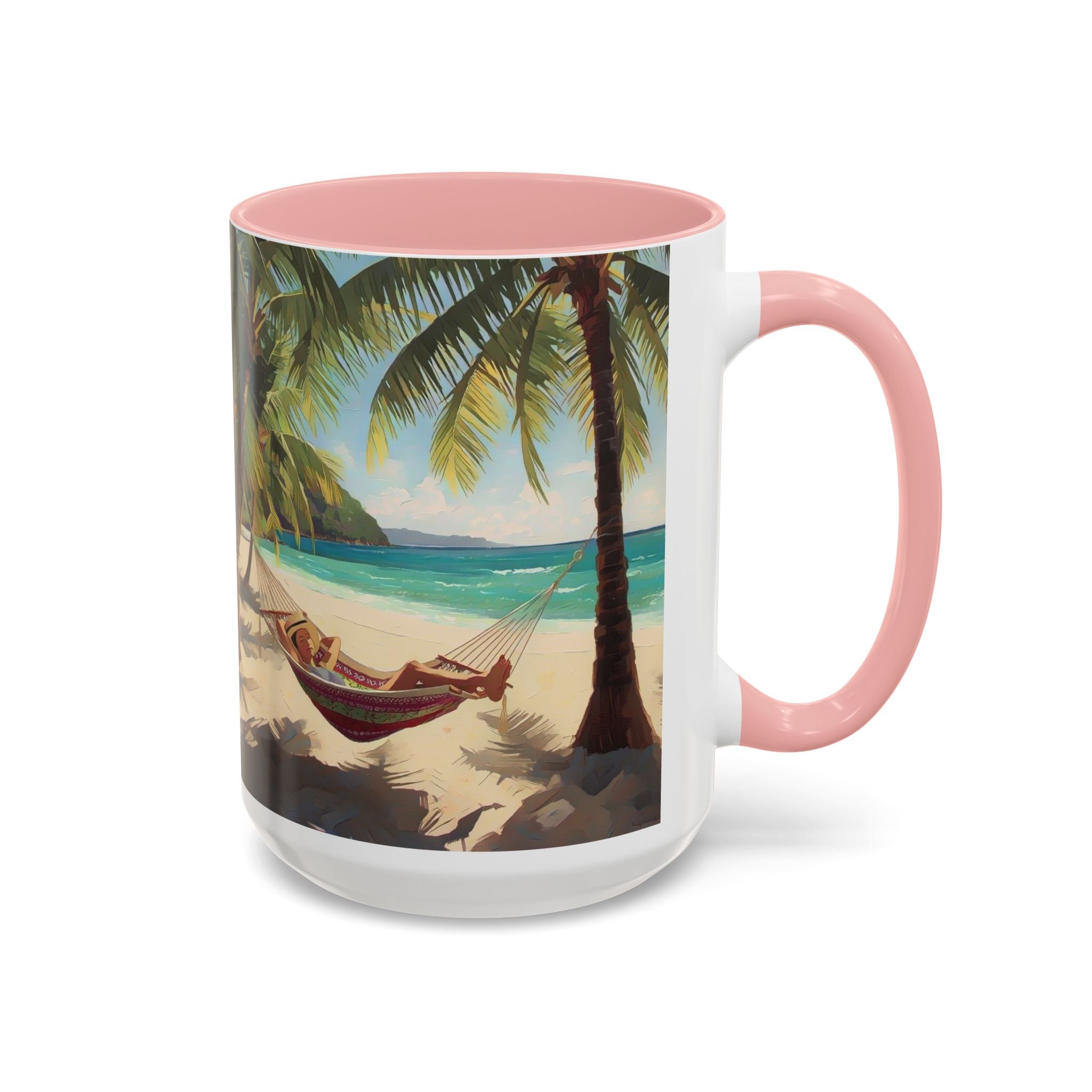 Tropical Beach Palm Trees & Hammock Coffee Mug