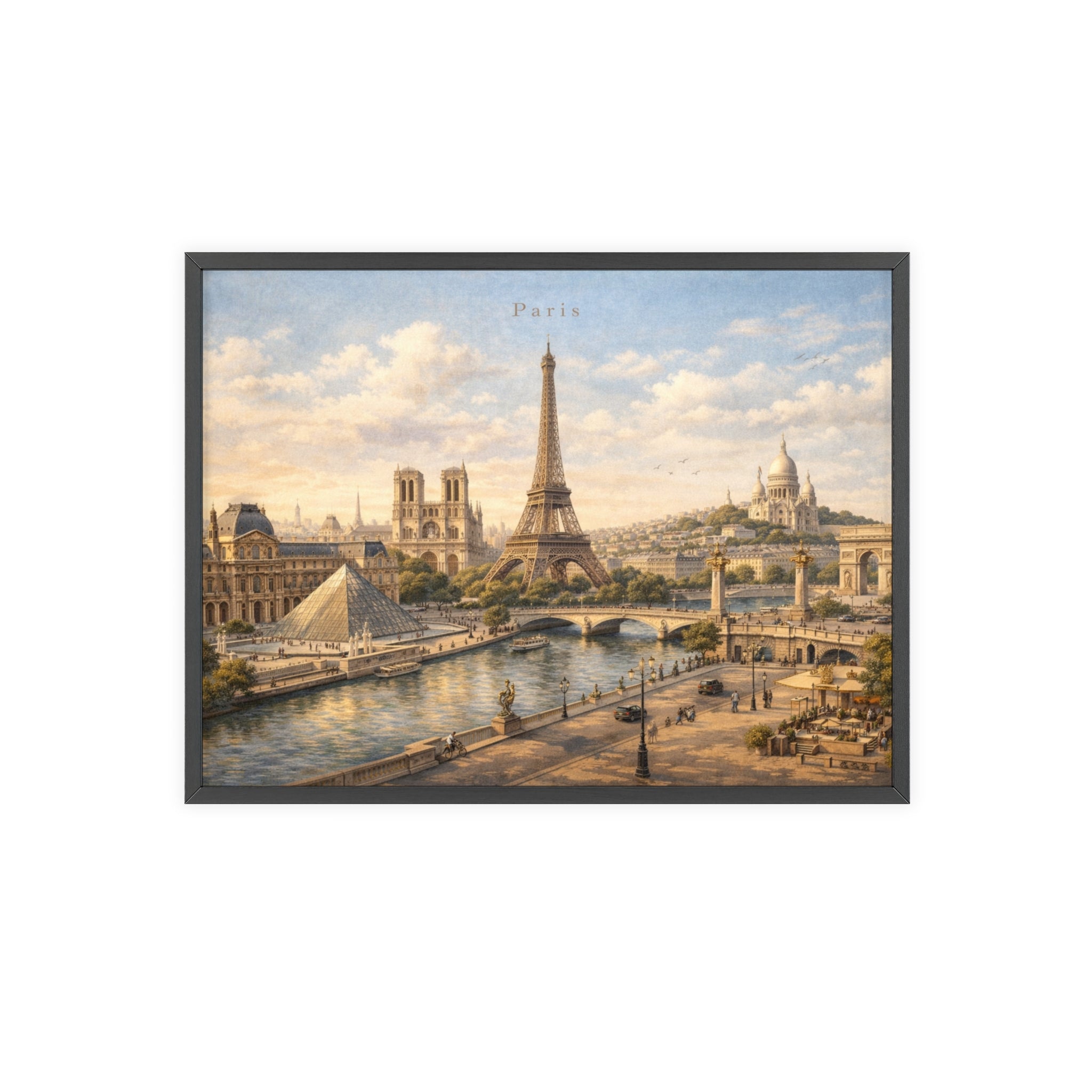 Paris Eiffel Tower Wood Framed Poster