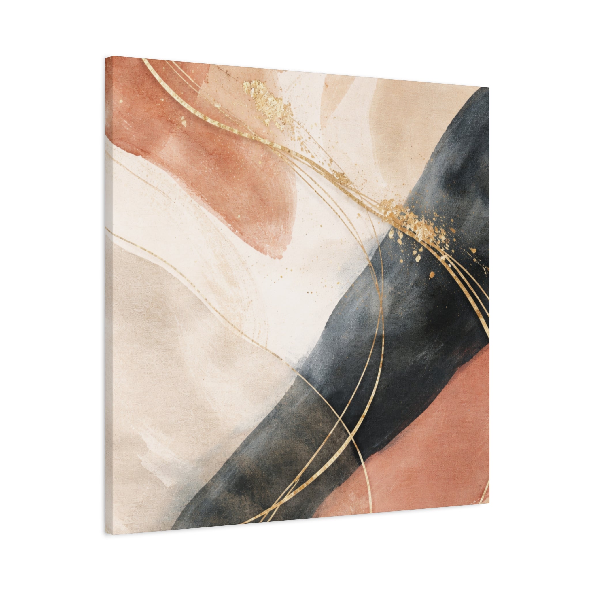 Abstract Blush & Gold Matte Canvas Print