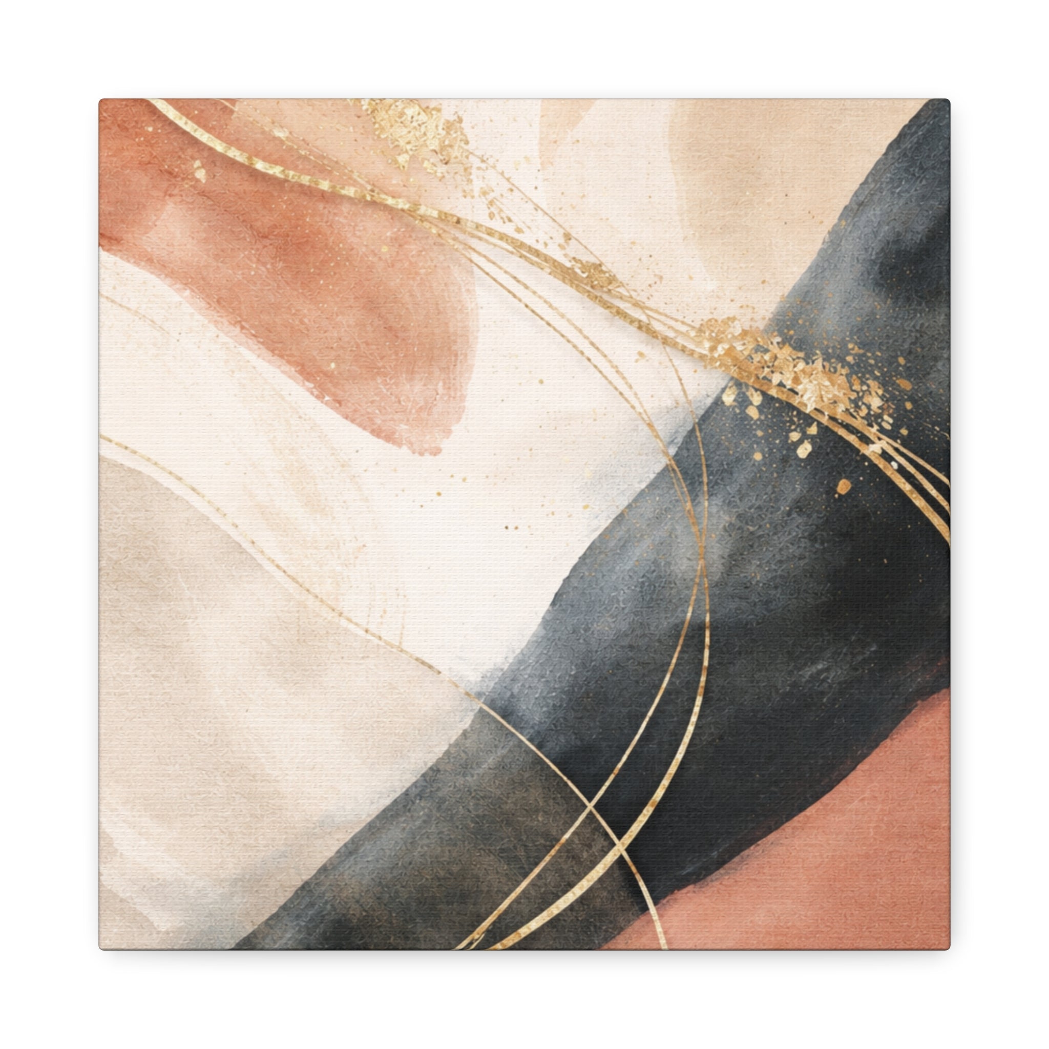 Abstract Blush & Gold Matte Canvas Print